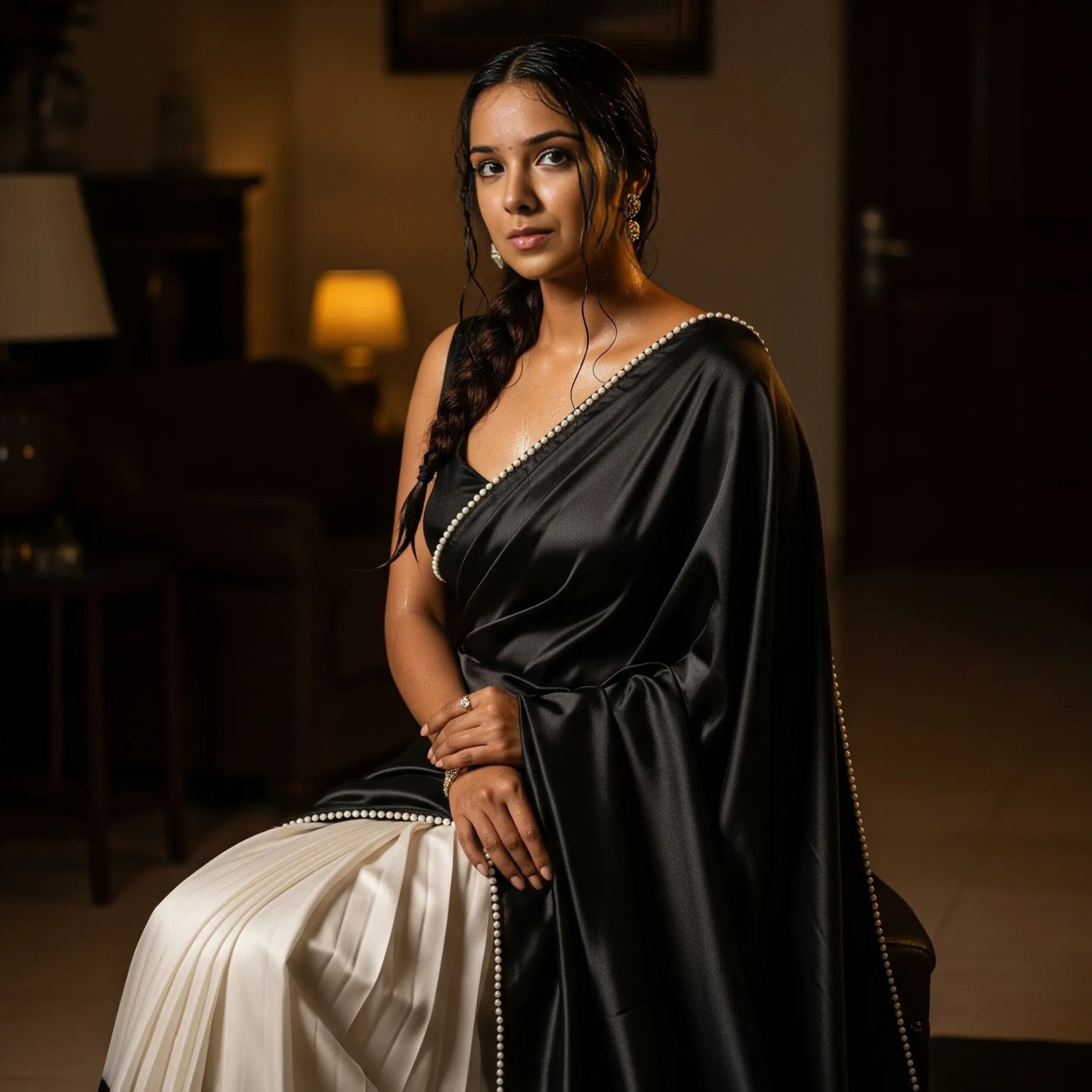 Pearl Black Dual-Tone After Dark Saree