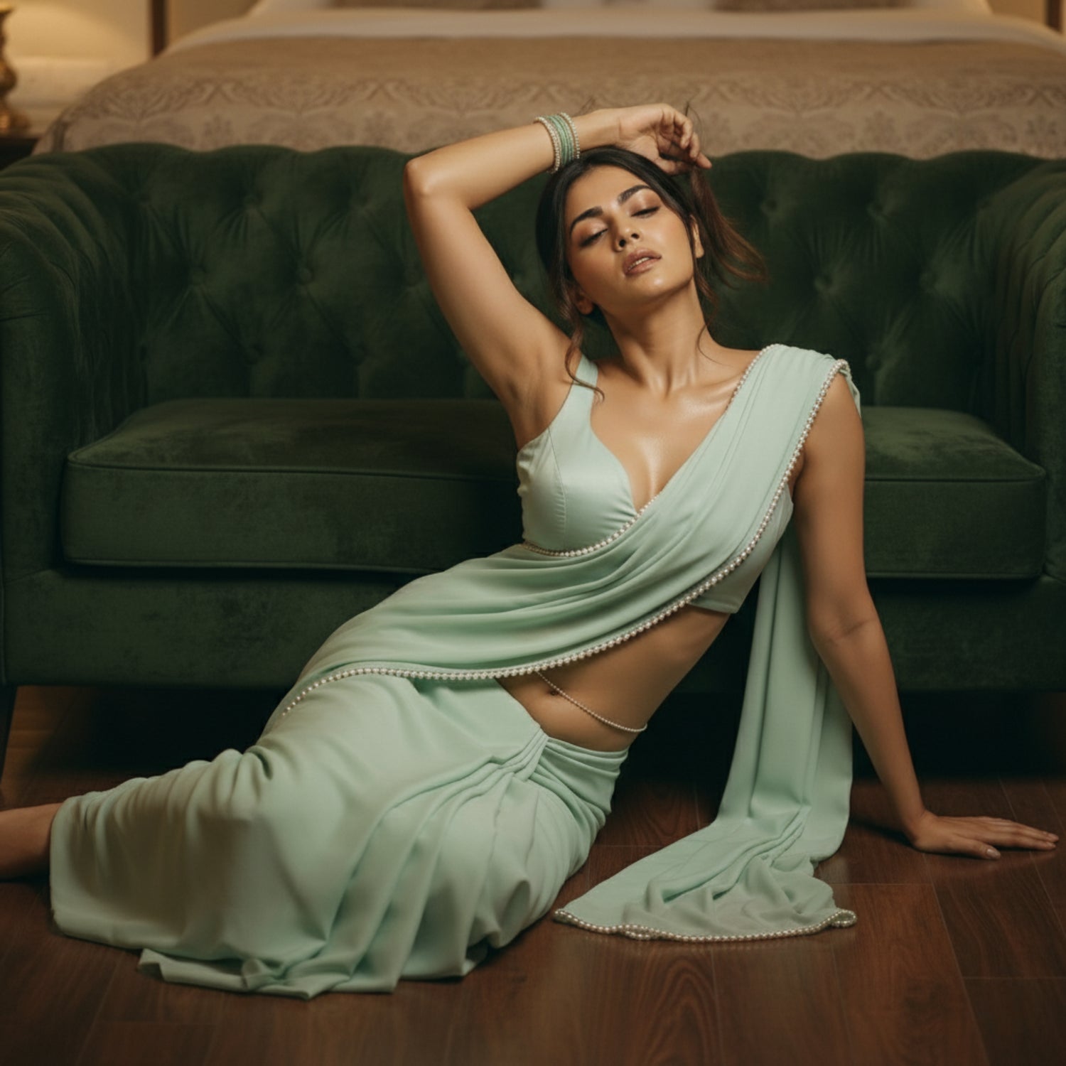 Ethereal Pearl After Dark Saree