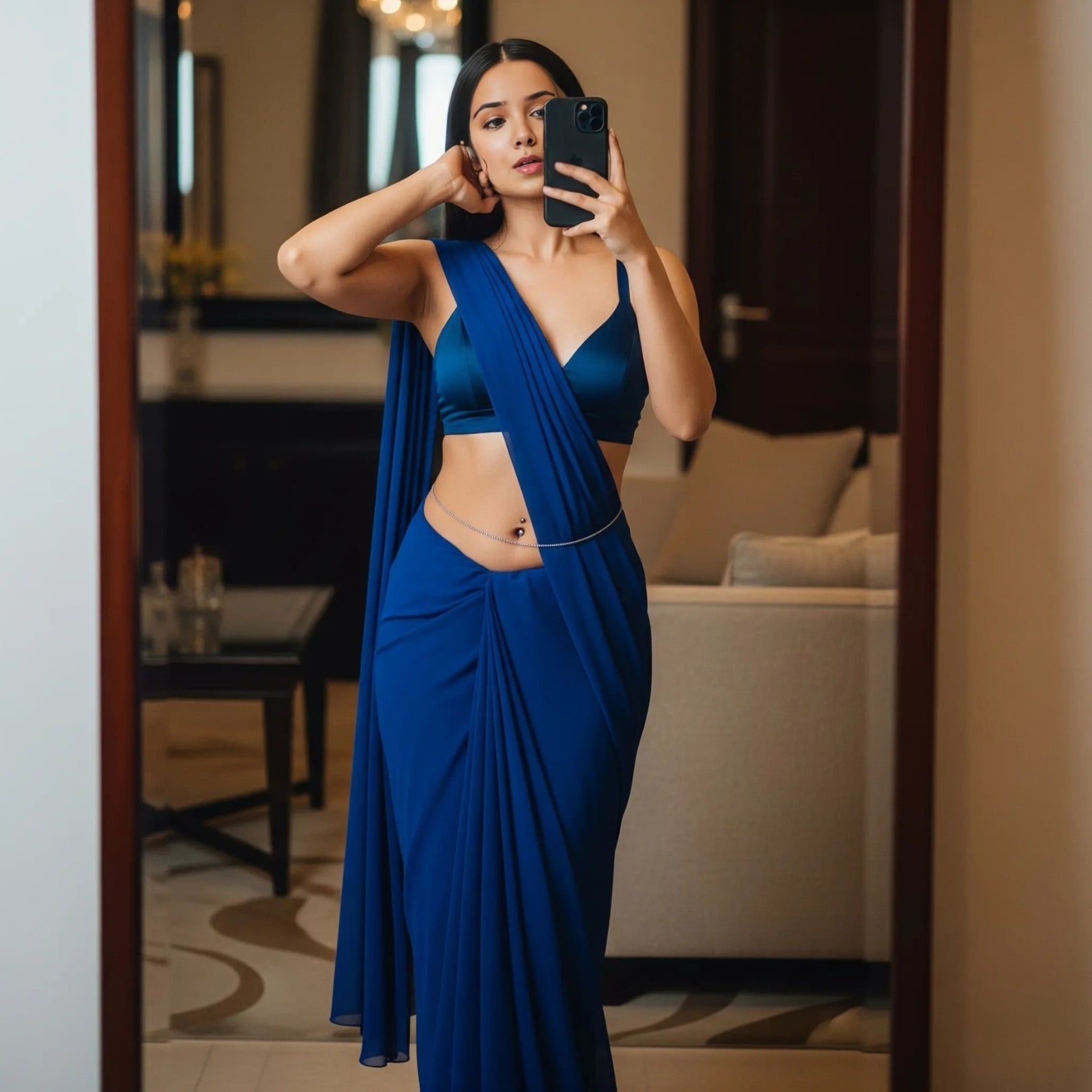 Bare Blush After Dark Saree