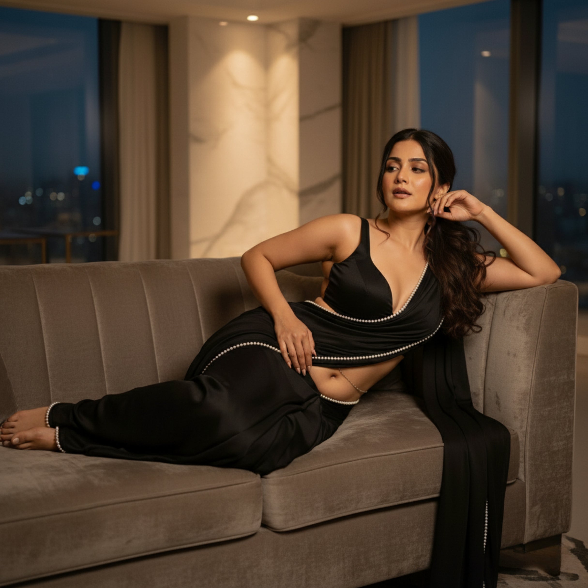 Midnight Pearl After Dark Saree