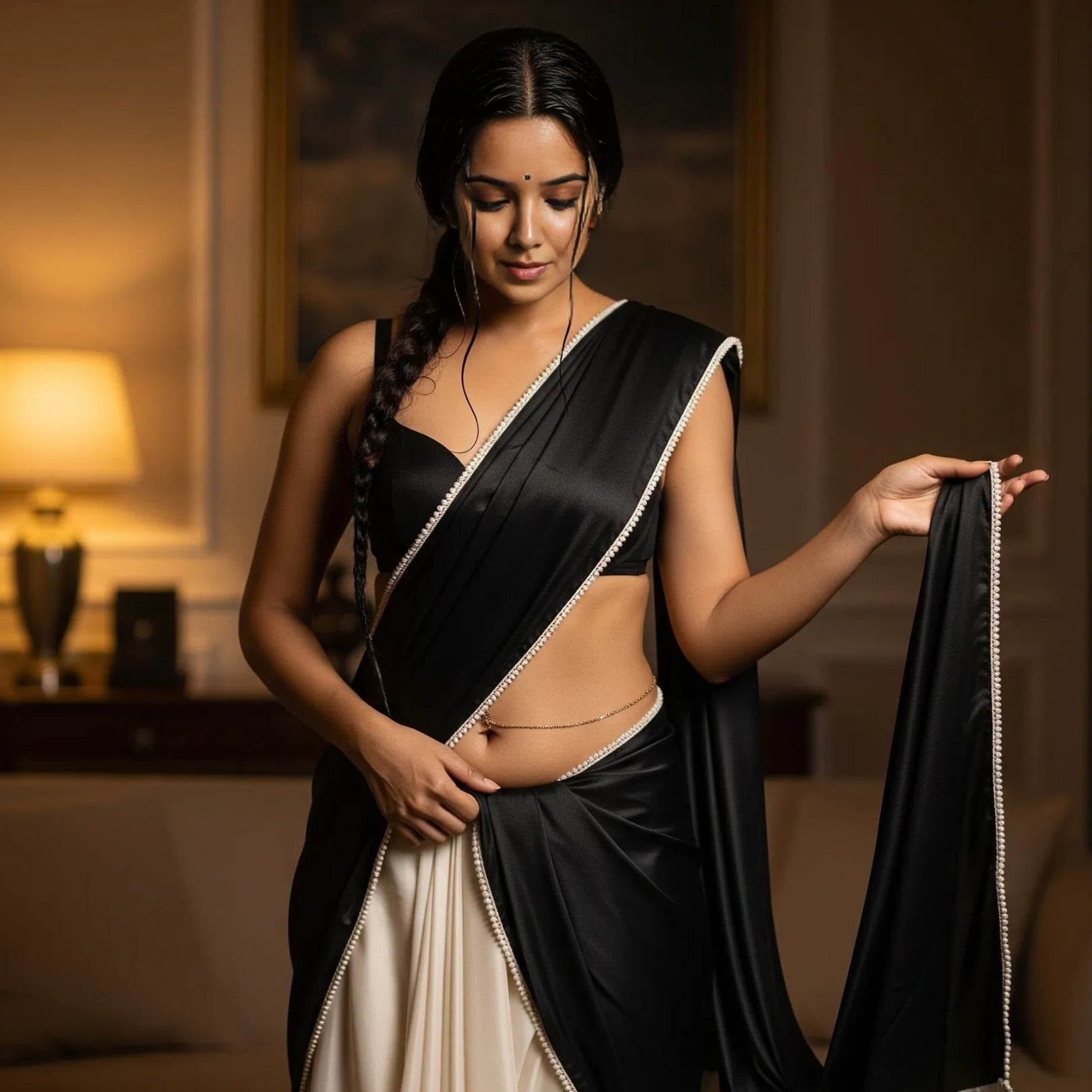 Pearl Black Dual-Tone After Dark Saree