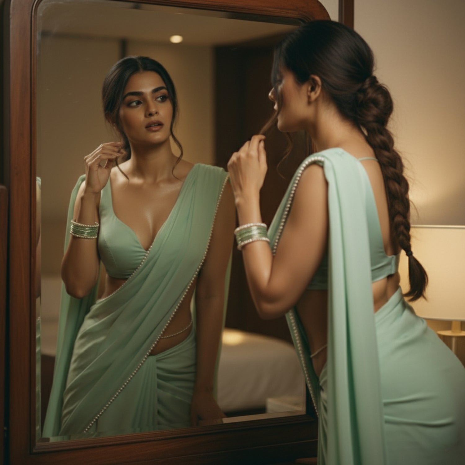Ethereal Pearl After Dark Saree