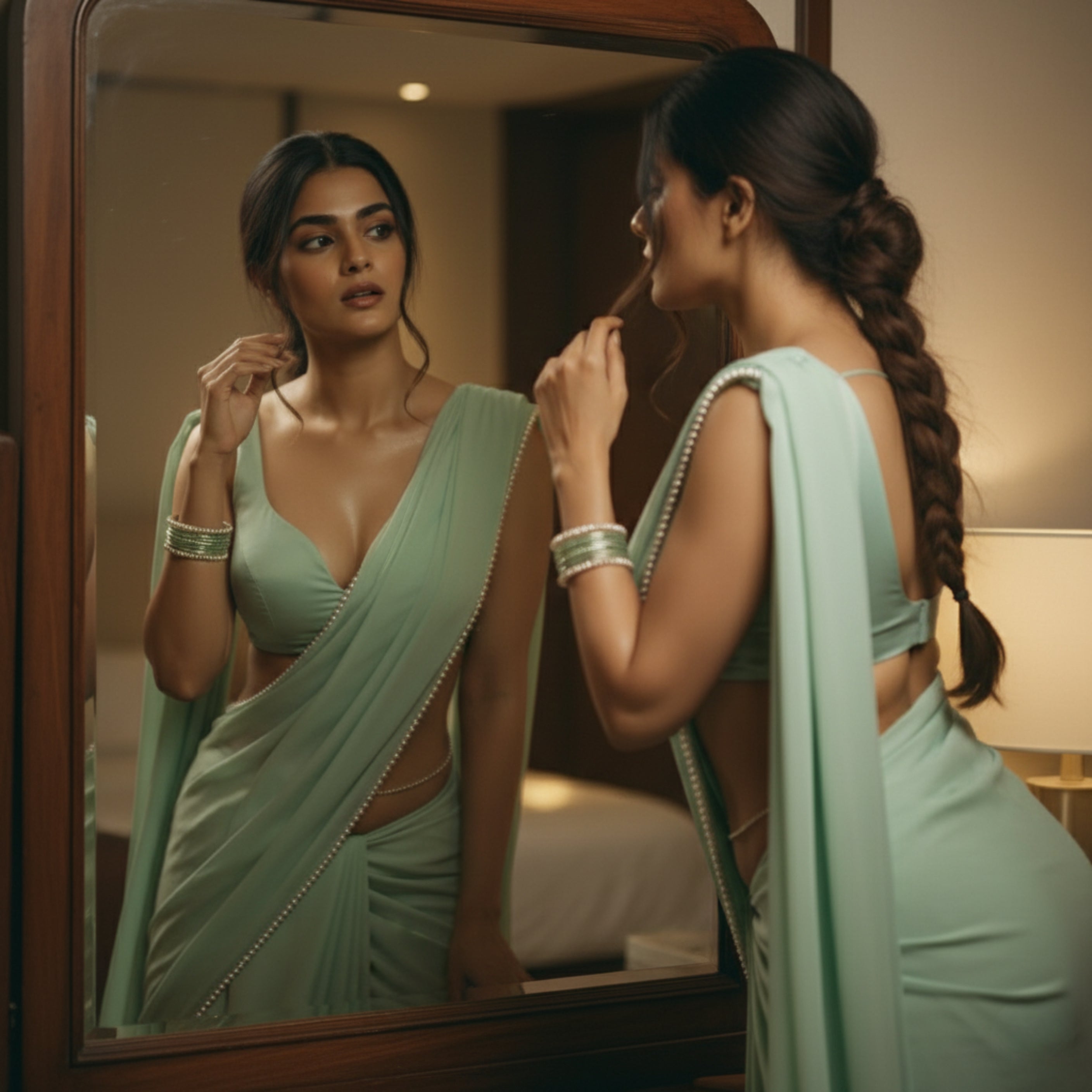 Ethereal Pearl After Dark Saree