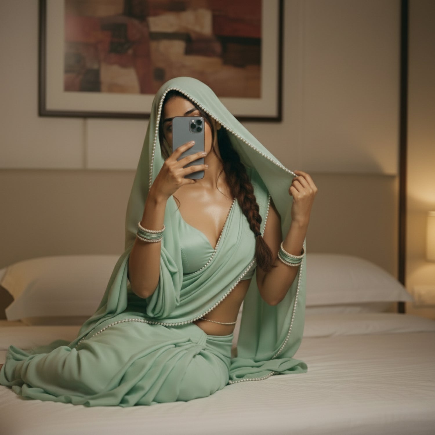 Ethereal Pearl After Dark Saree