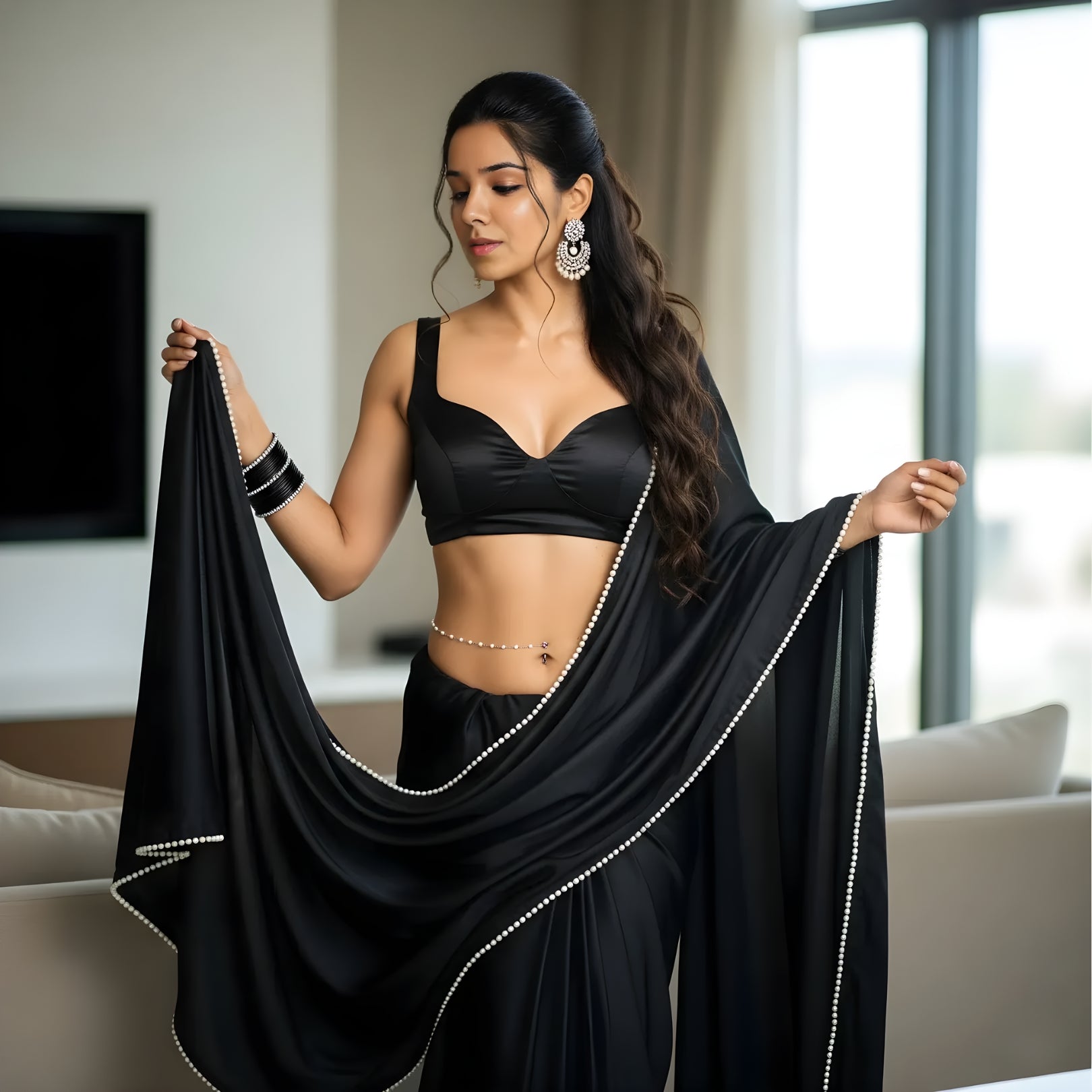 Midnight Pearl After Dark Saree