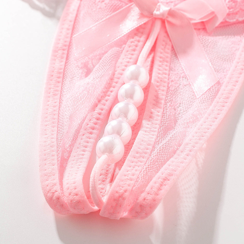 Lustrous Pearl-Accent Thong Authority of fashion