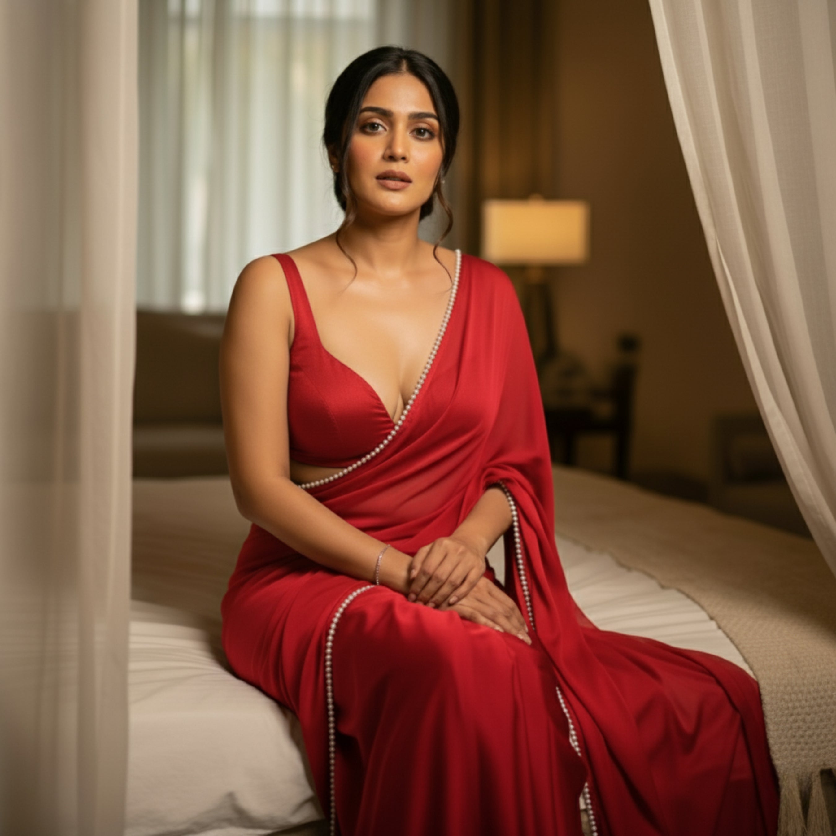 Pearl Crimson After Dark Saree