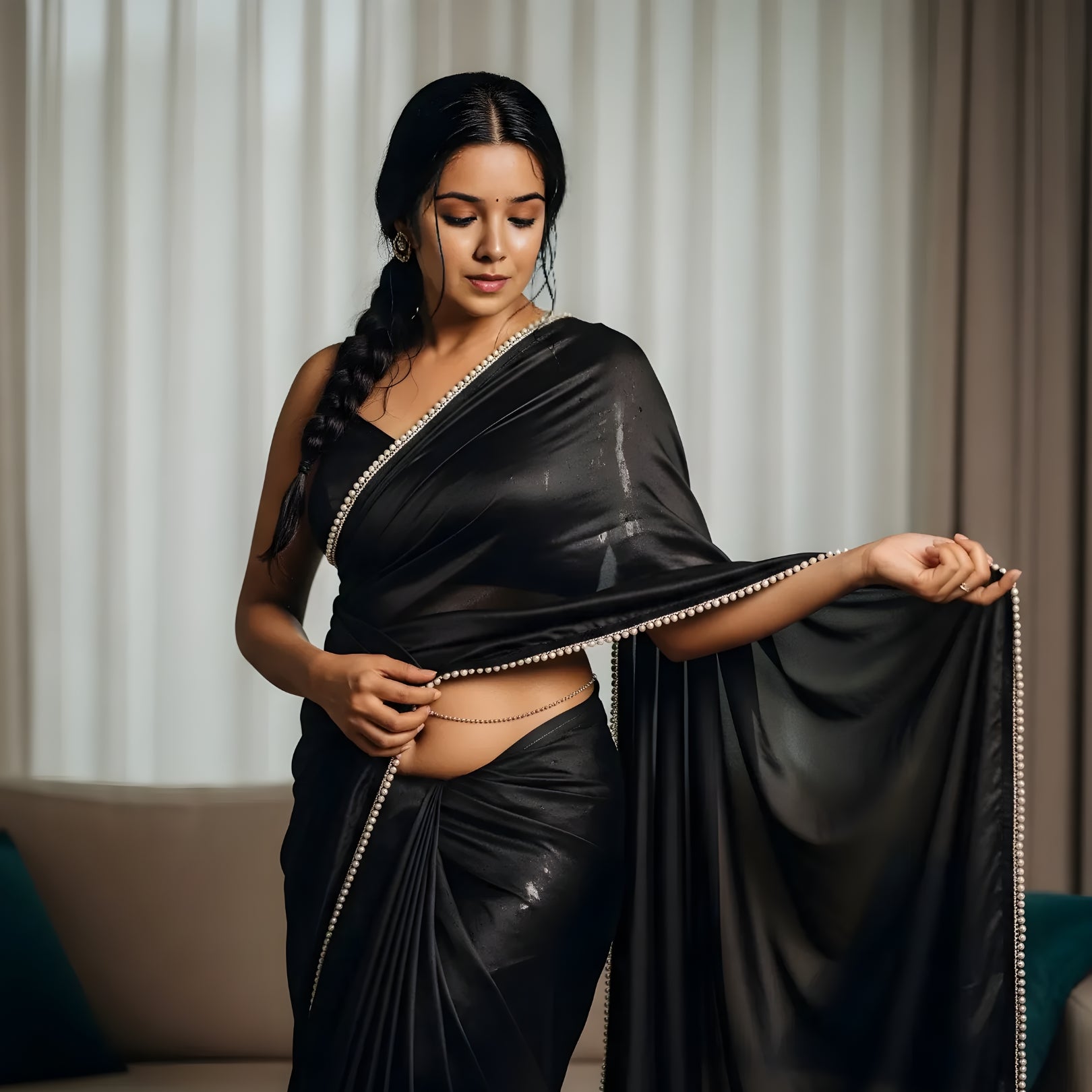 Midnight Pearl After Dark Saree