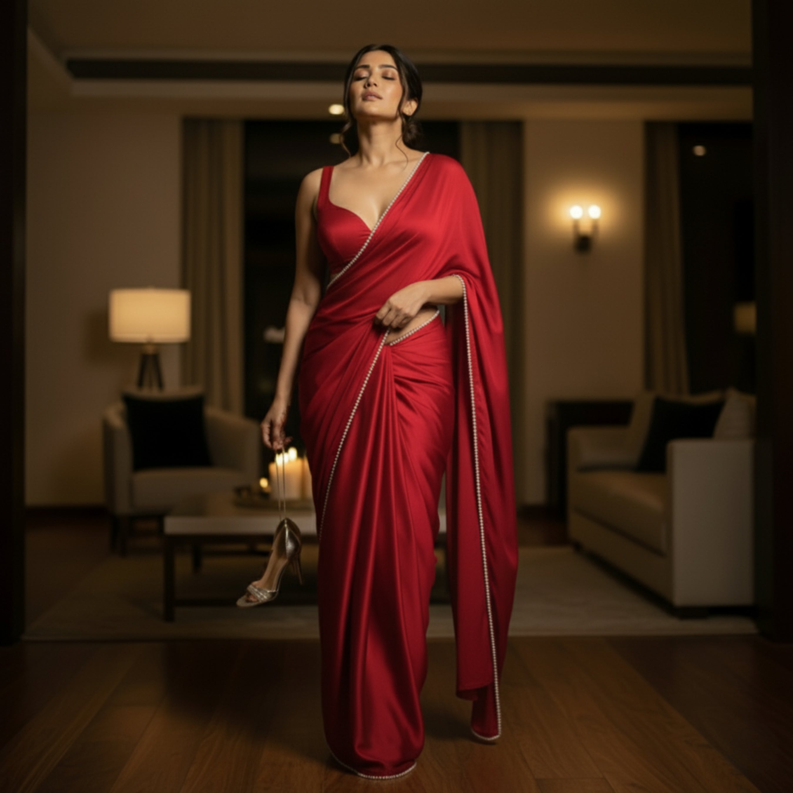Pearl Crimson After Dark Saree