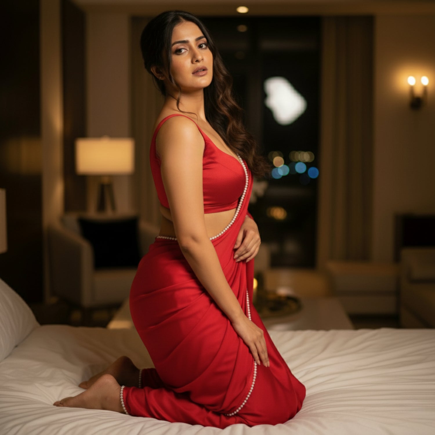 Pearl Crimson After Dark Saree