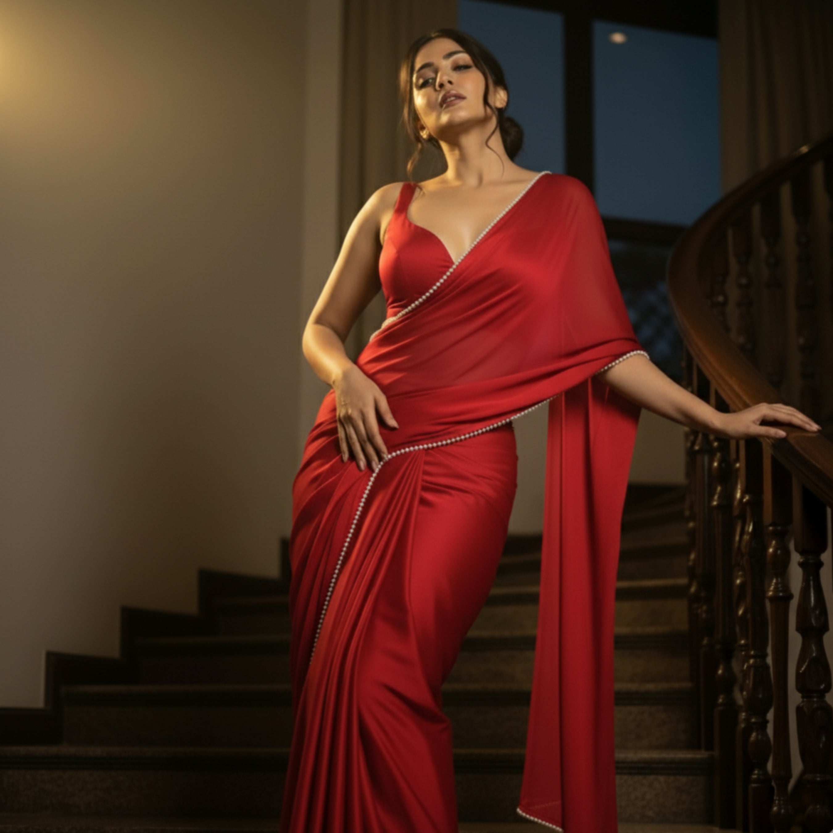 Pearl Crimson After Dark Saree