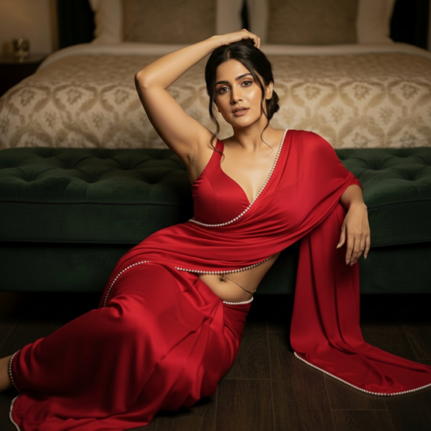 Pearl Crimson After Dark Saree