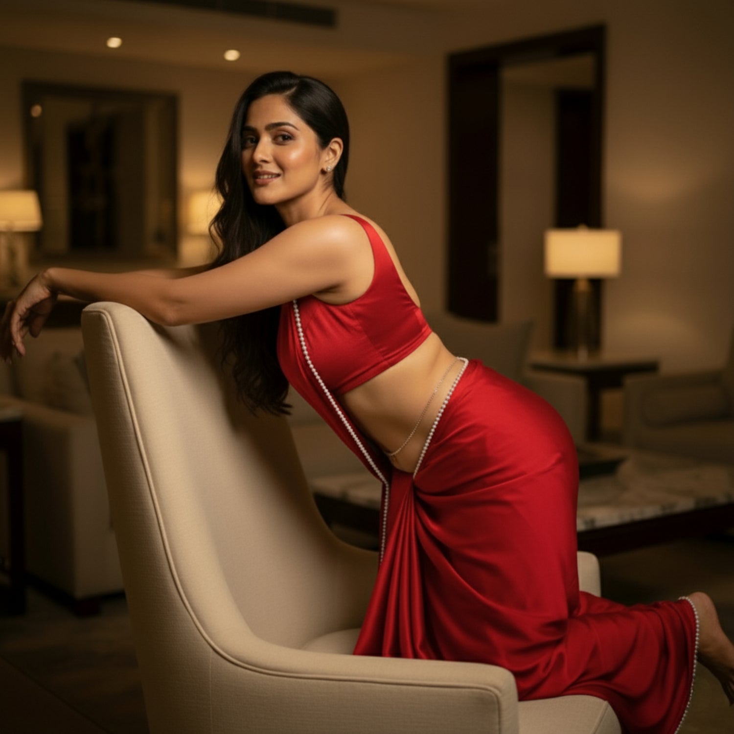 Pearl Crimson After Dark Saree