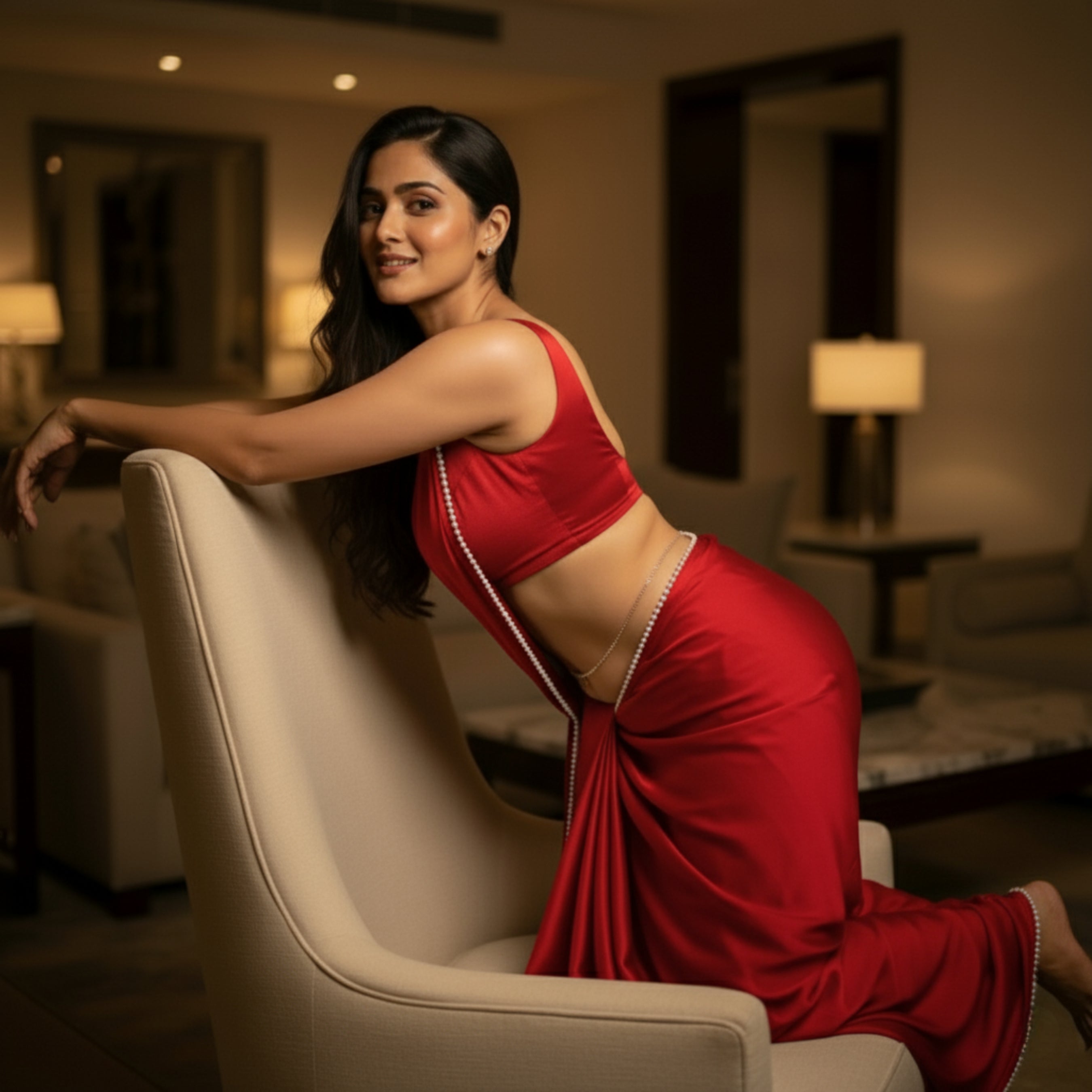 Pearl Crimson After Dark Saree