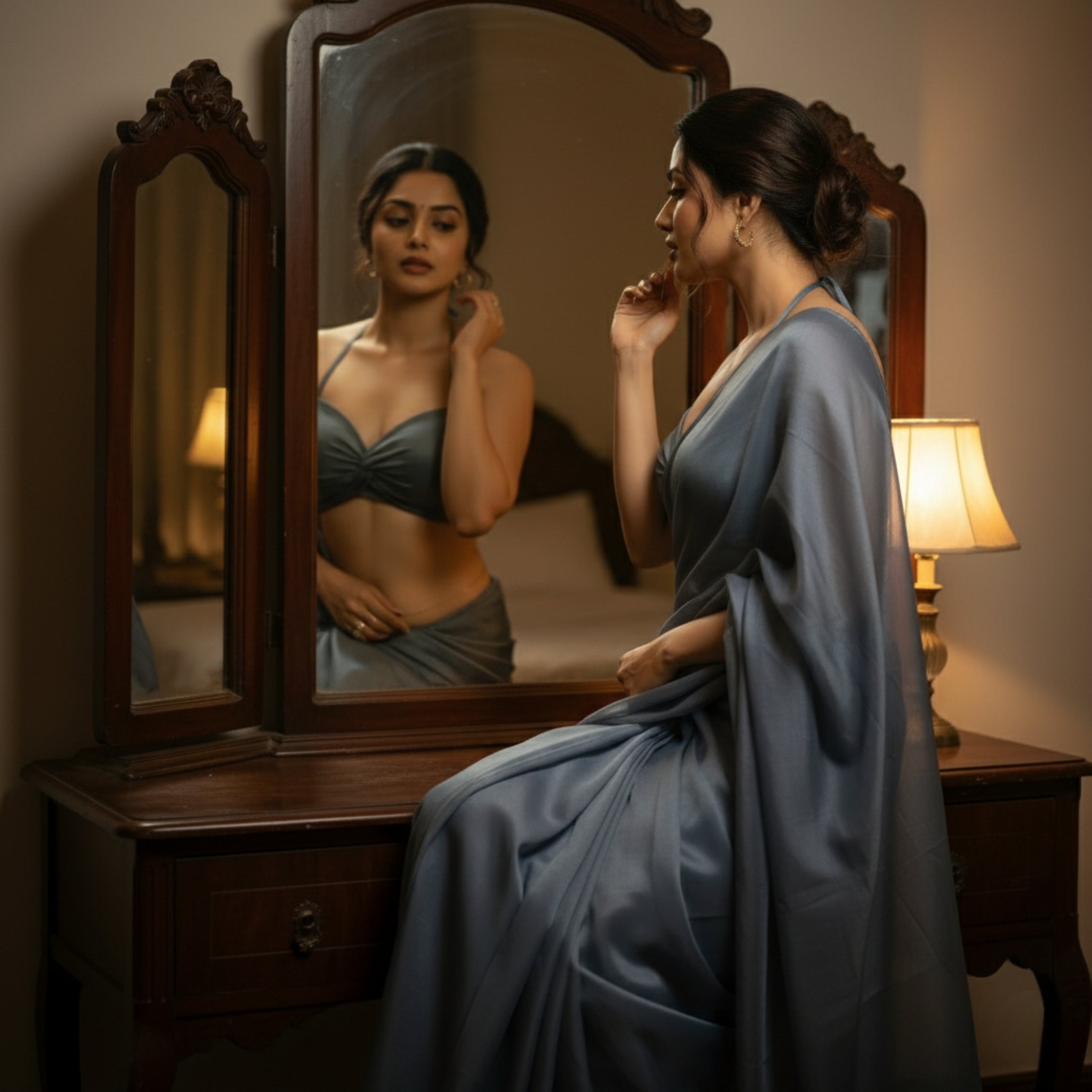 Emerald Sheen After Dark Saree