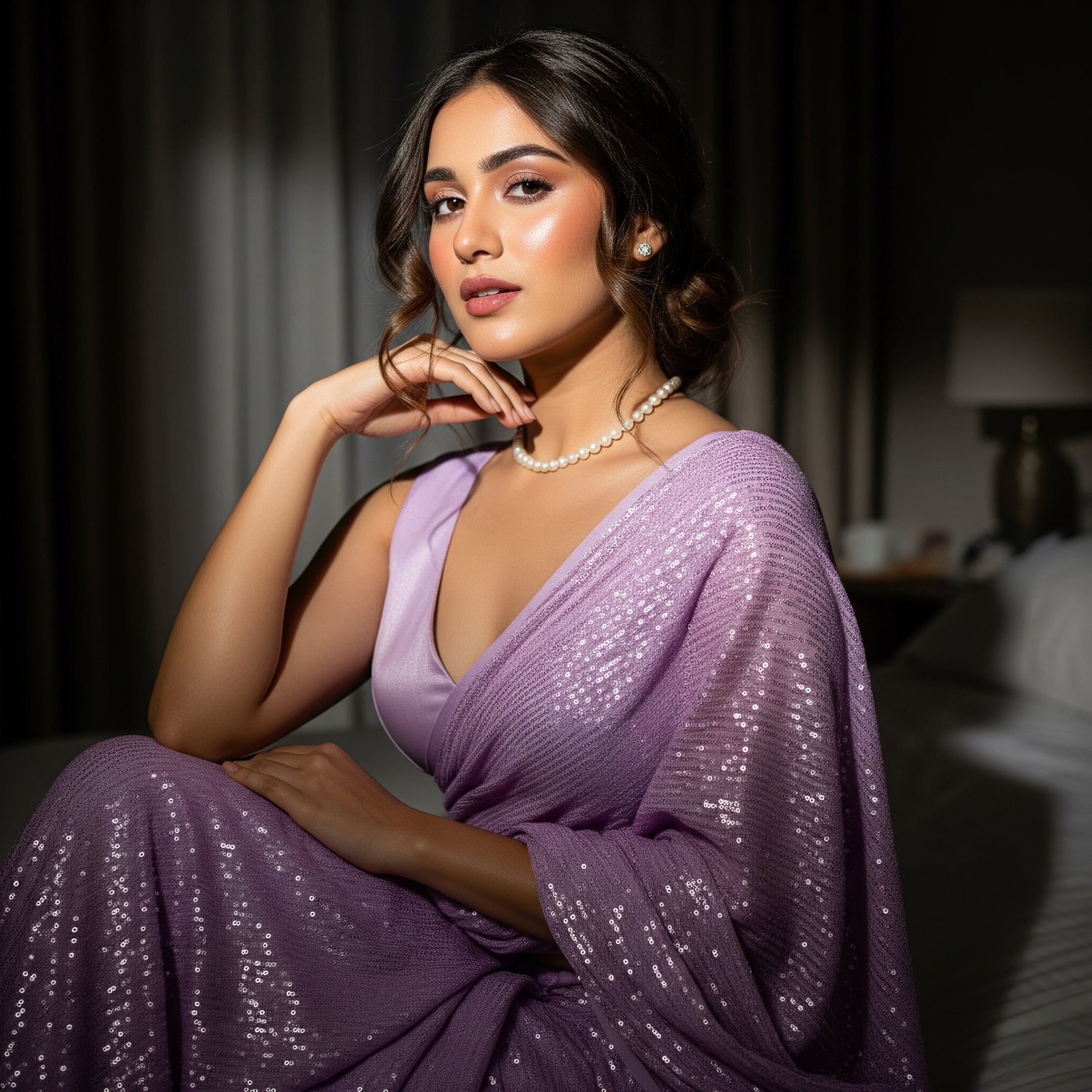 Twilight Tease Sequin After Dark Saree
