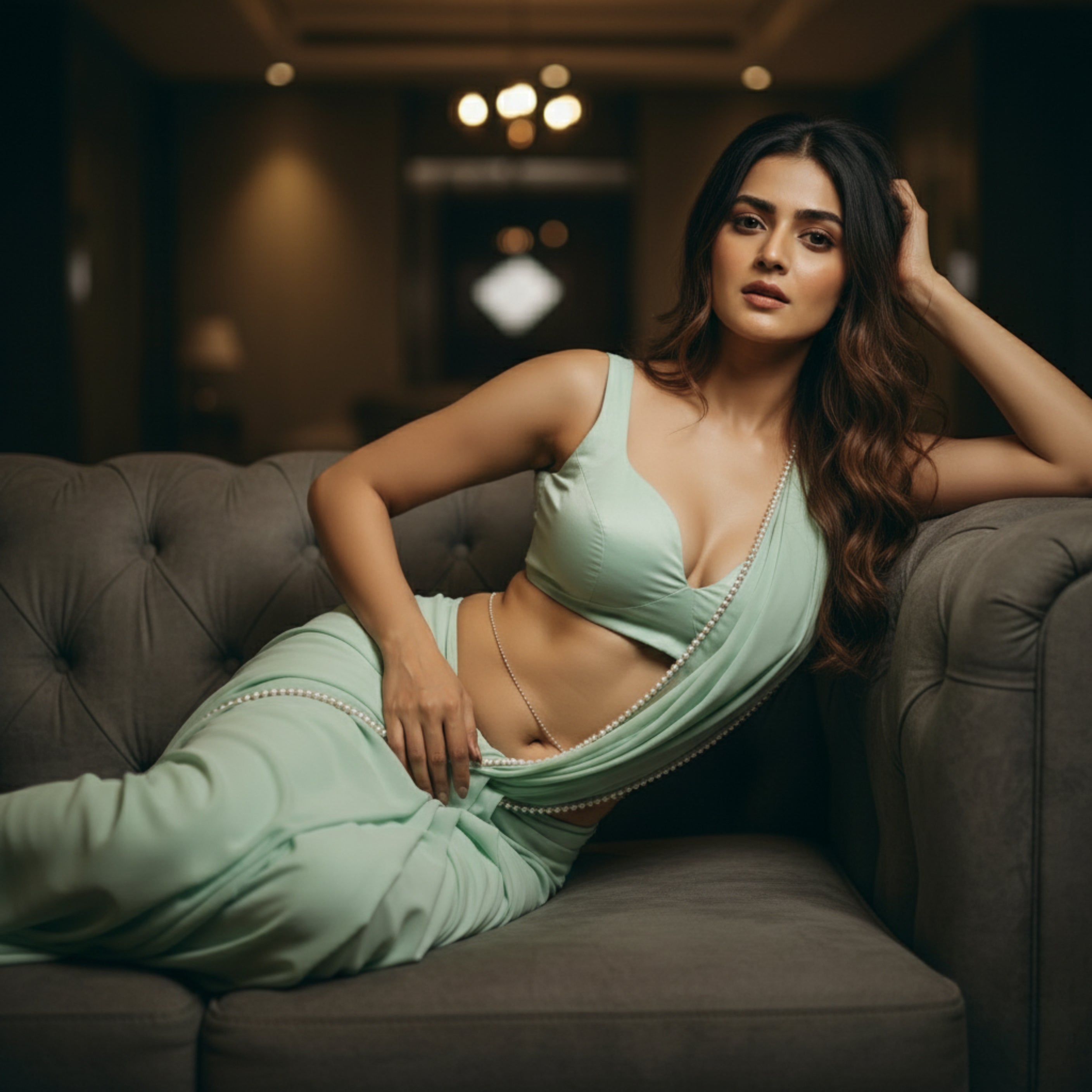 Ethereal Pearl After Dark Saree