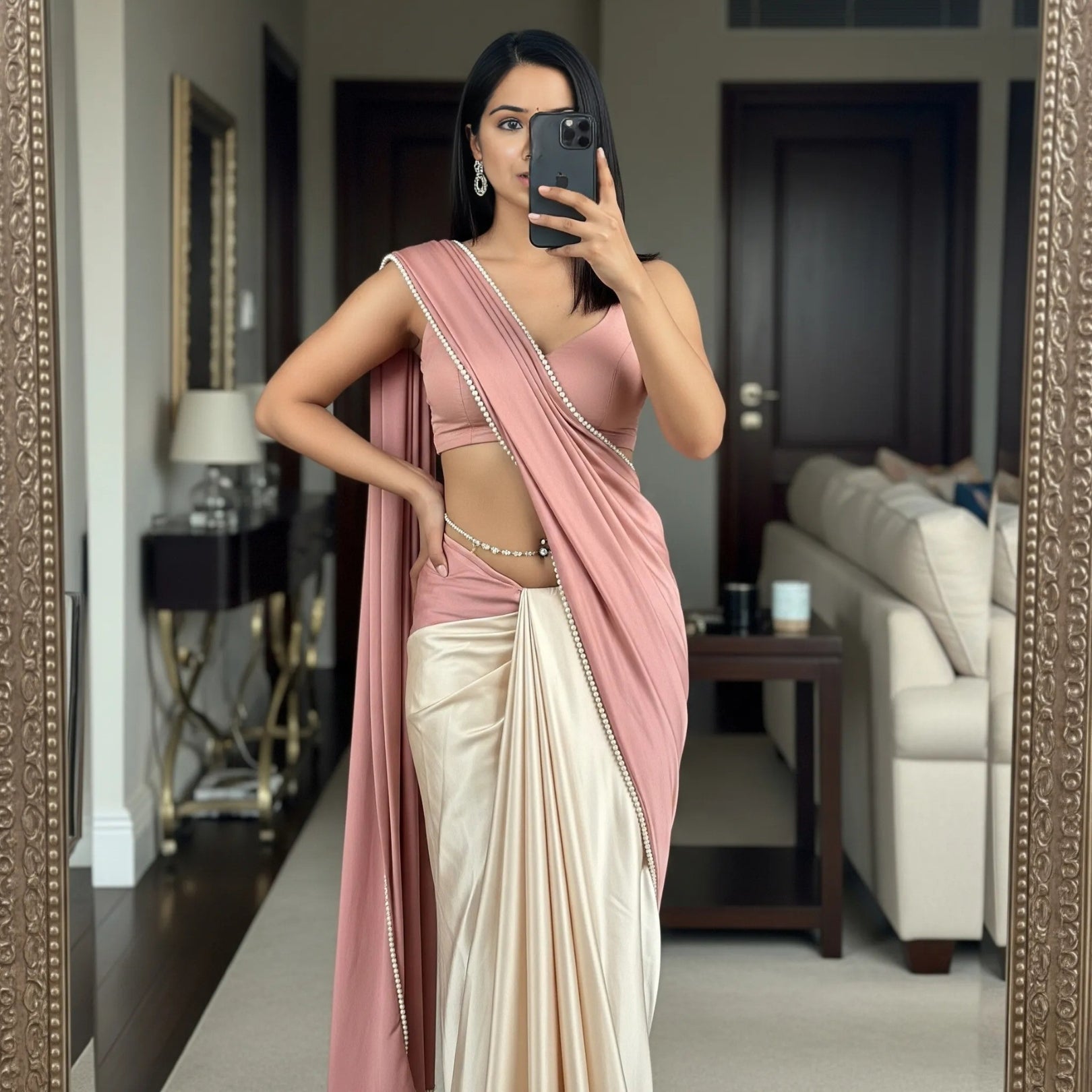Pearl Crush Dual-Tone After Dark Saree