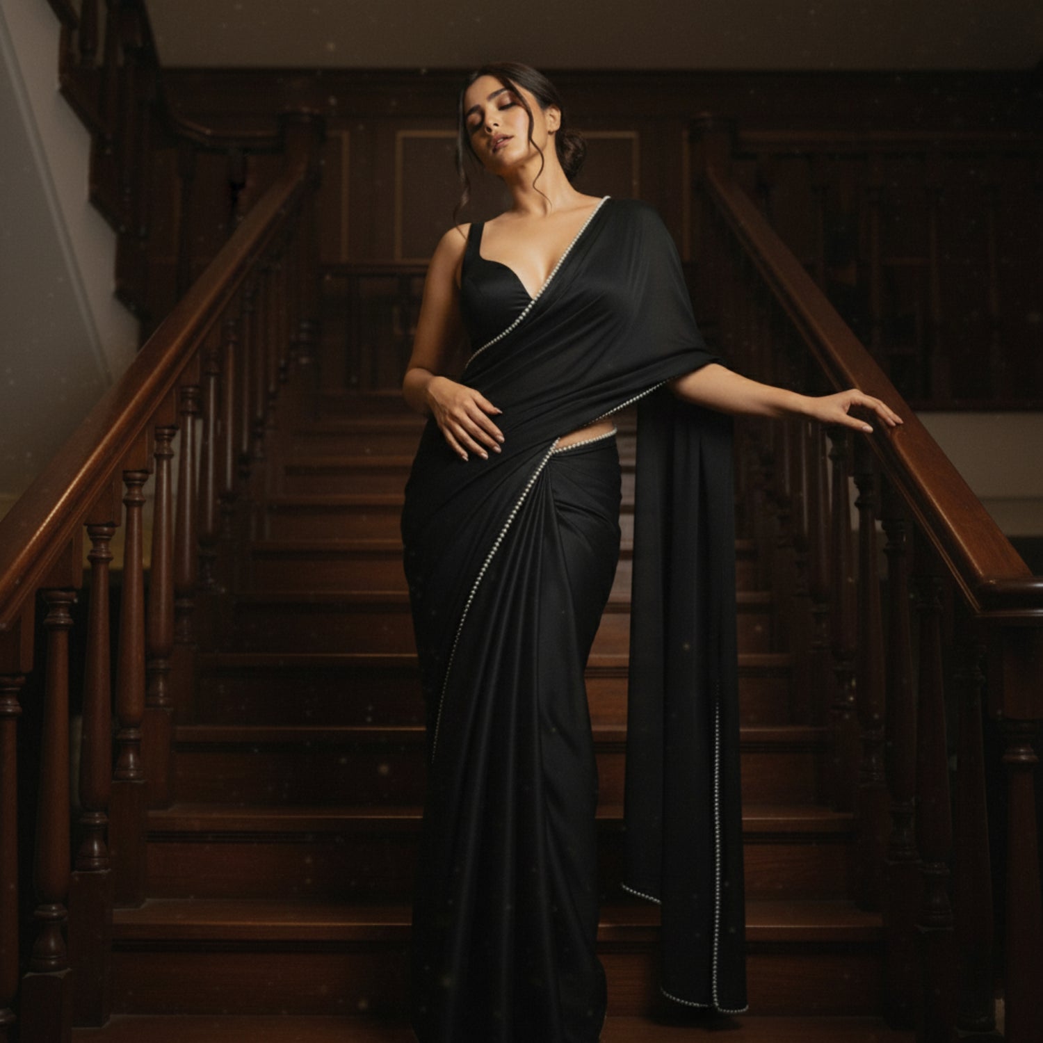 Midnight Pearl After Dark Saree
