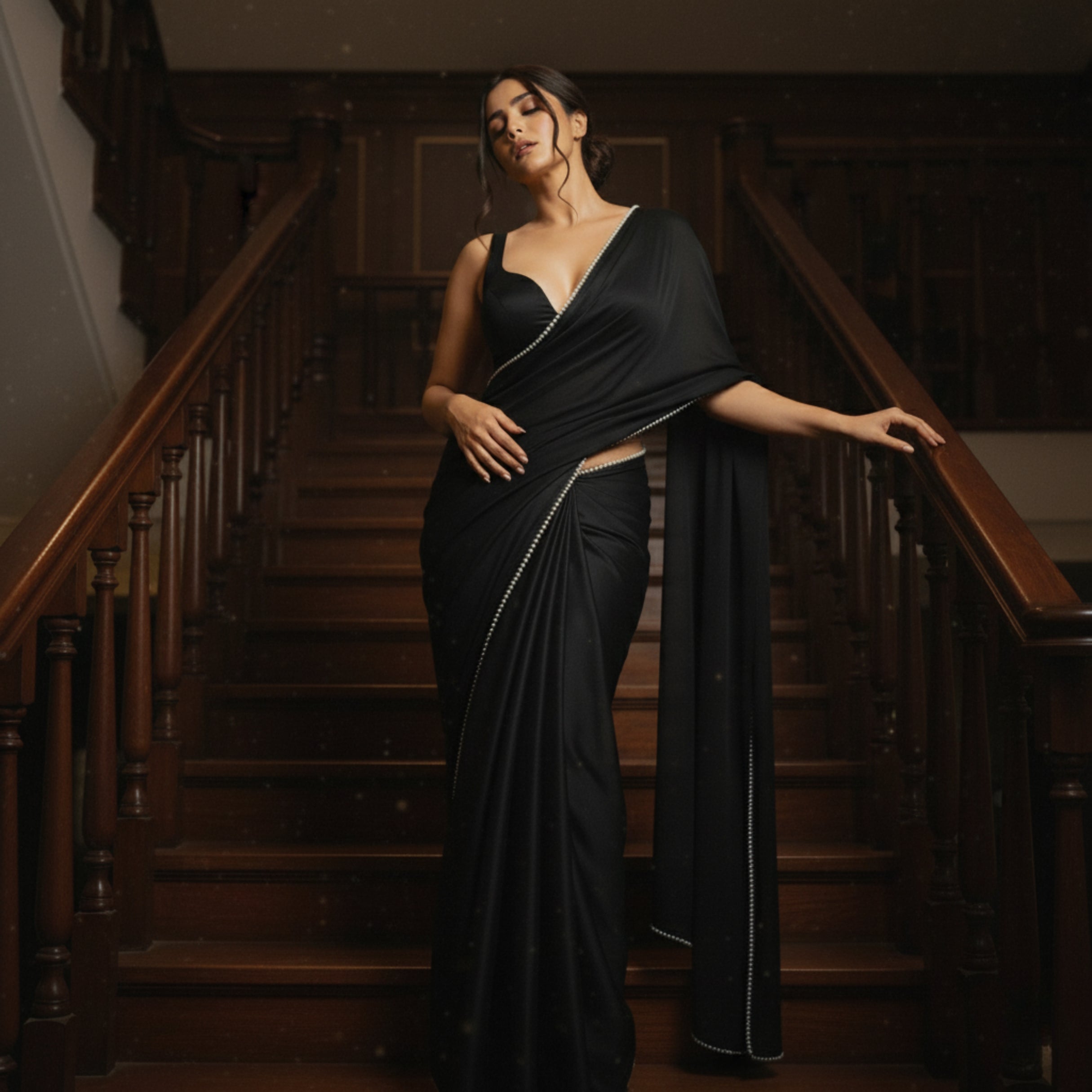 Midnight Pearl After Dark Saree