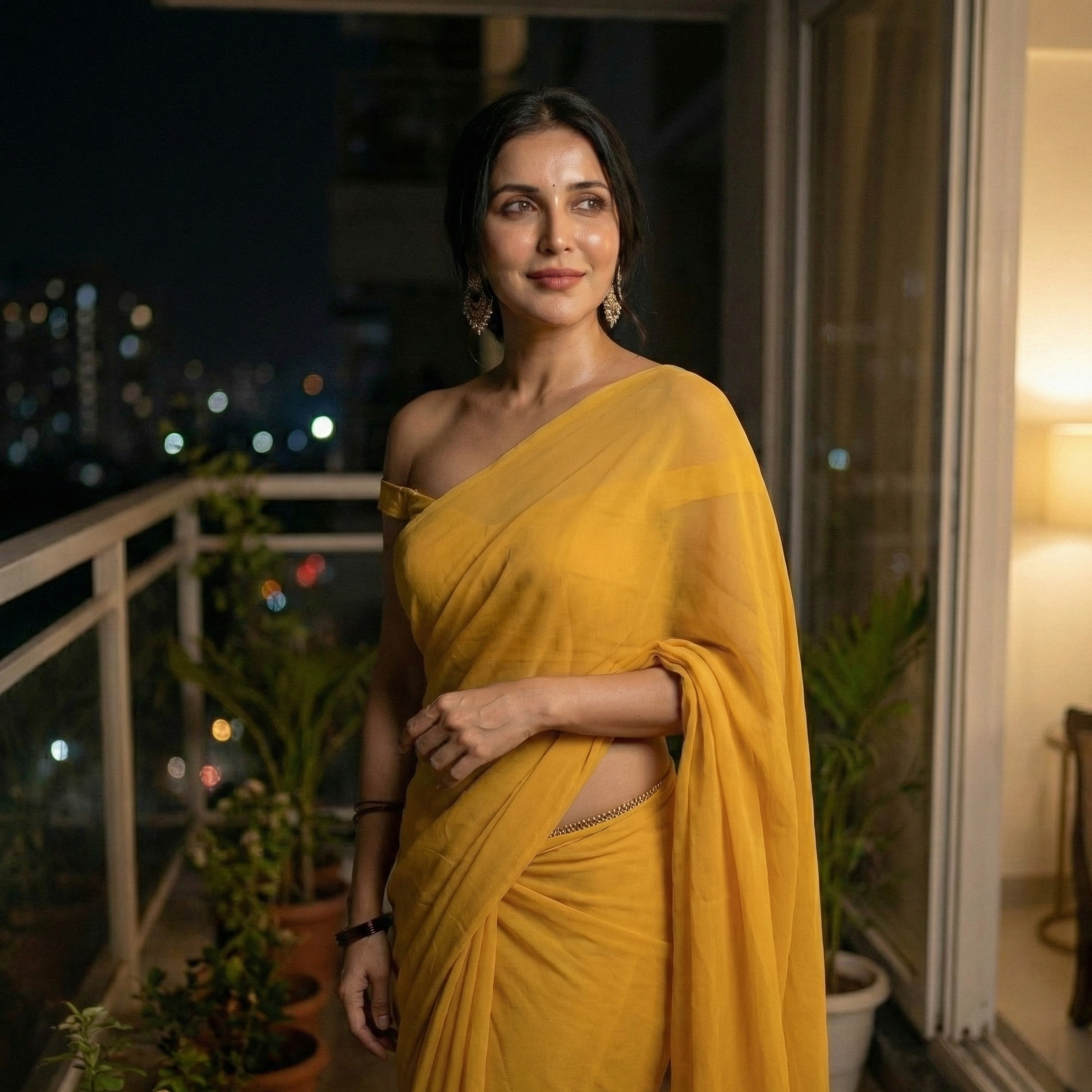 Imperia Serenity saree silhouette – bold yellow georgette for women who break colour stereotypes