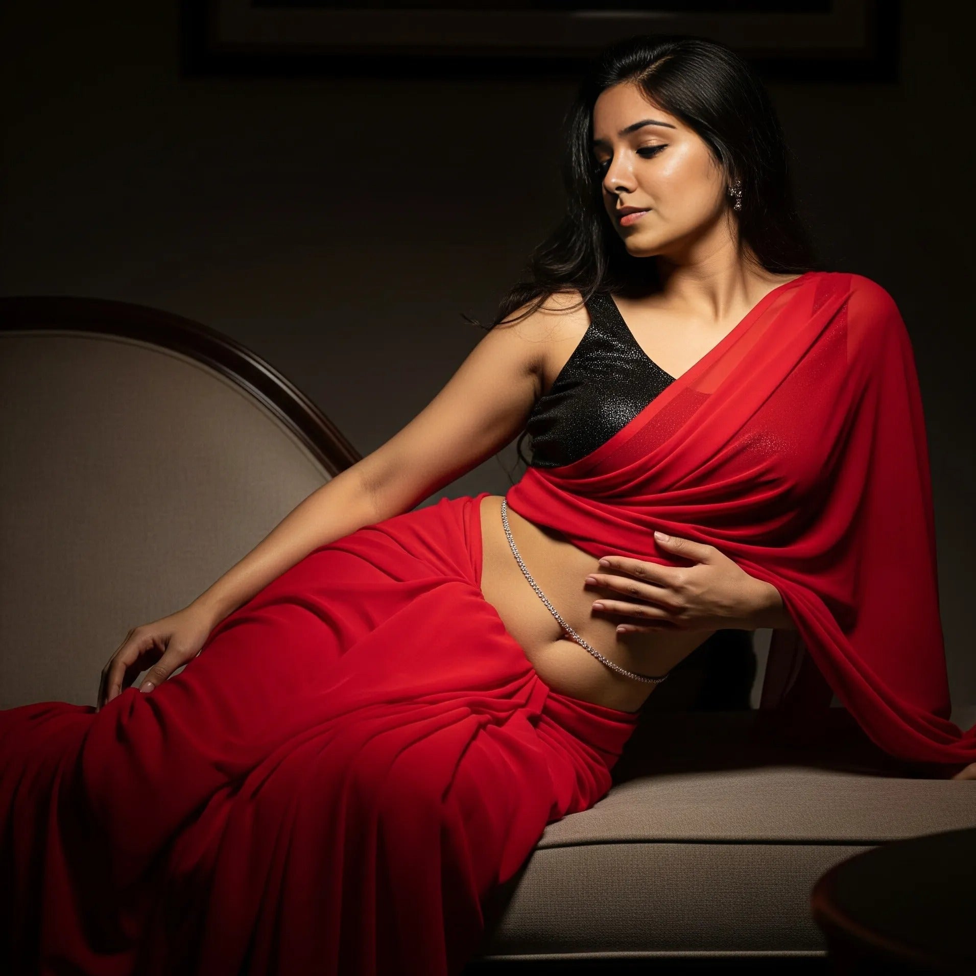 Velvet Temptation After Dark Saree