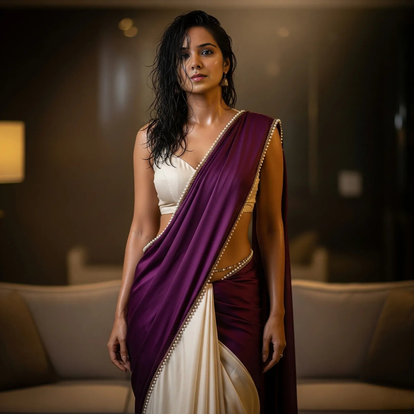 Plum Desire Dual-Tone After Dark Saree