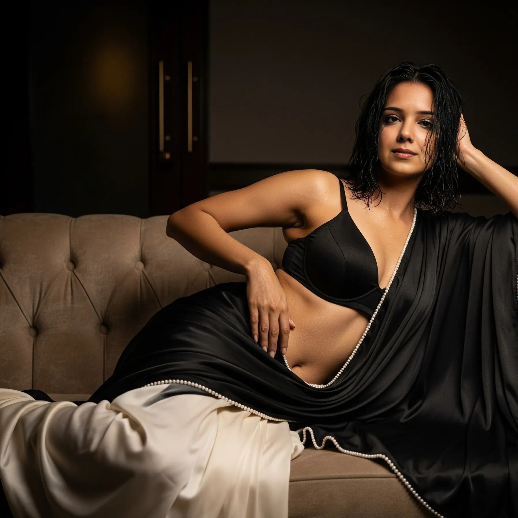 Pearl Black Dual-Tone After Dark Saree