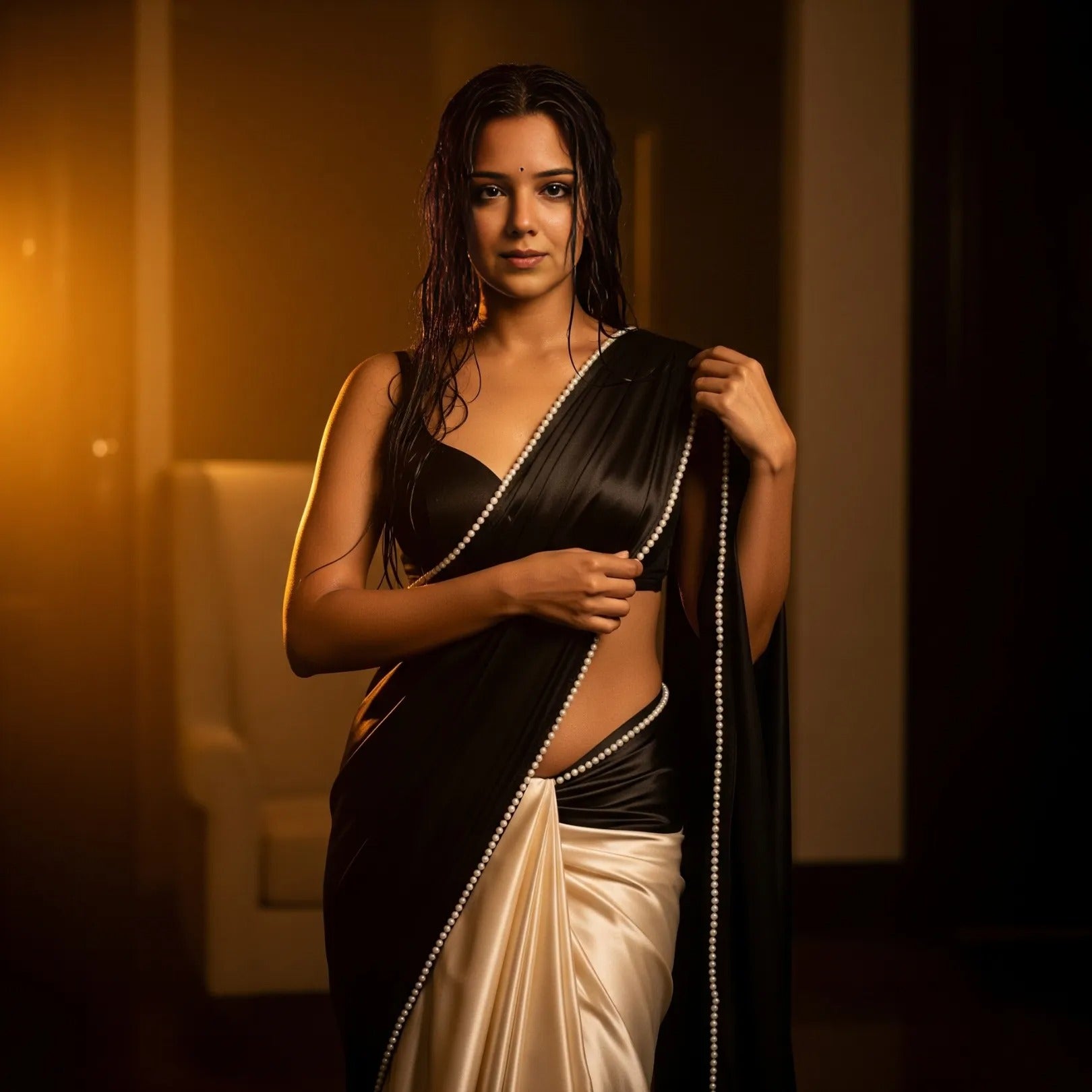 Pearl Black Dual-Tone After Dark Saree