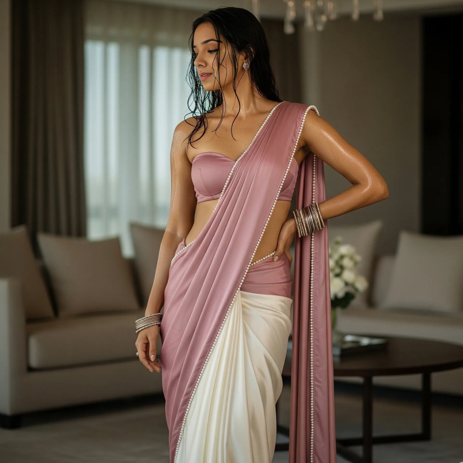 Pearl Crush Dual-Tone After Dark Saree