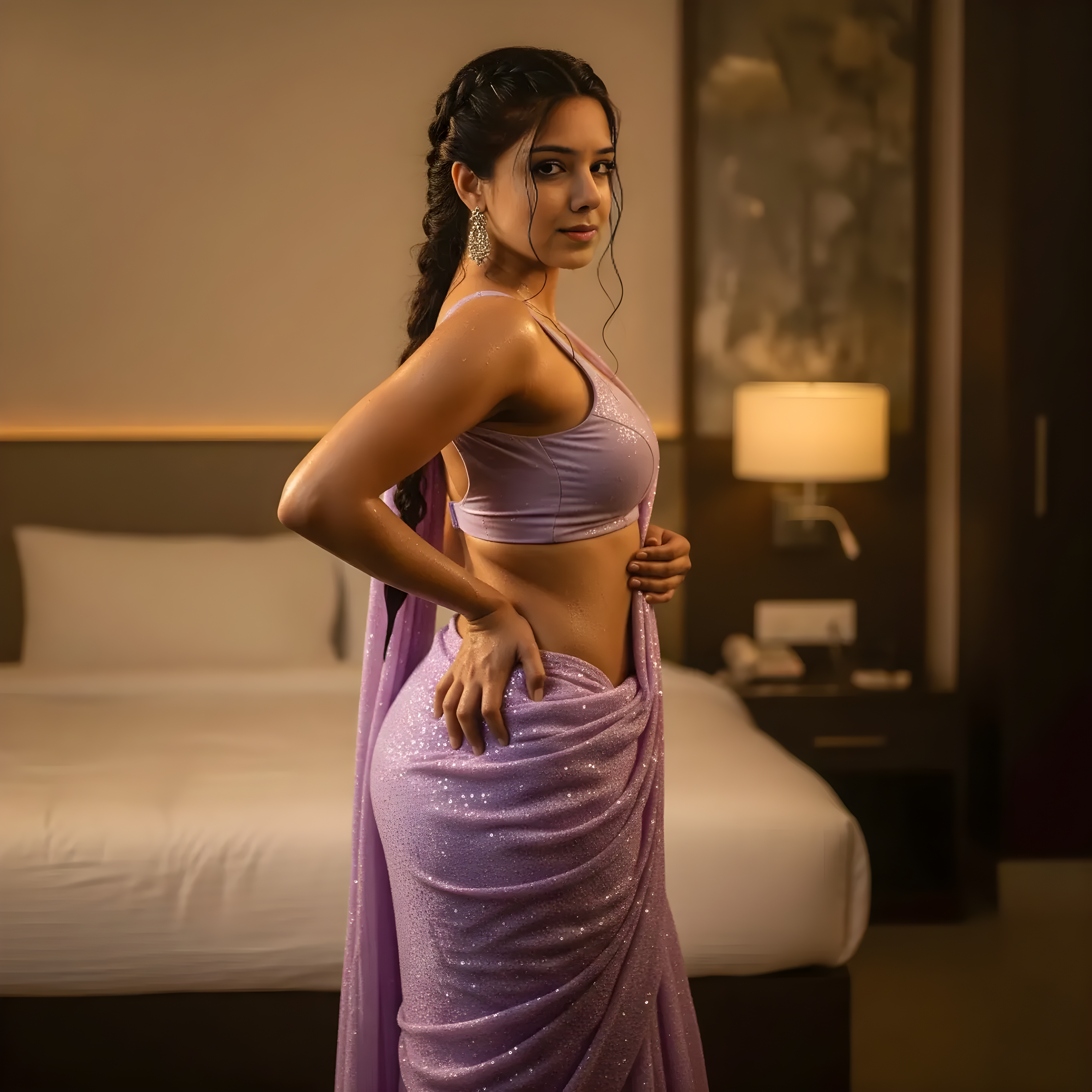 Twilight Tease Sequin After Dark Saree