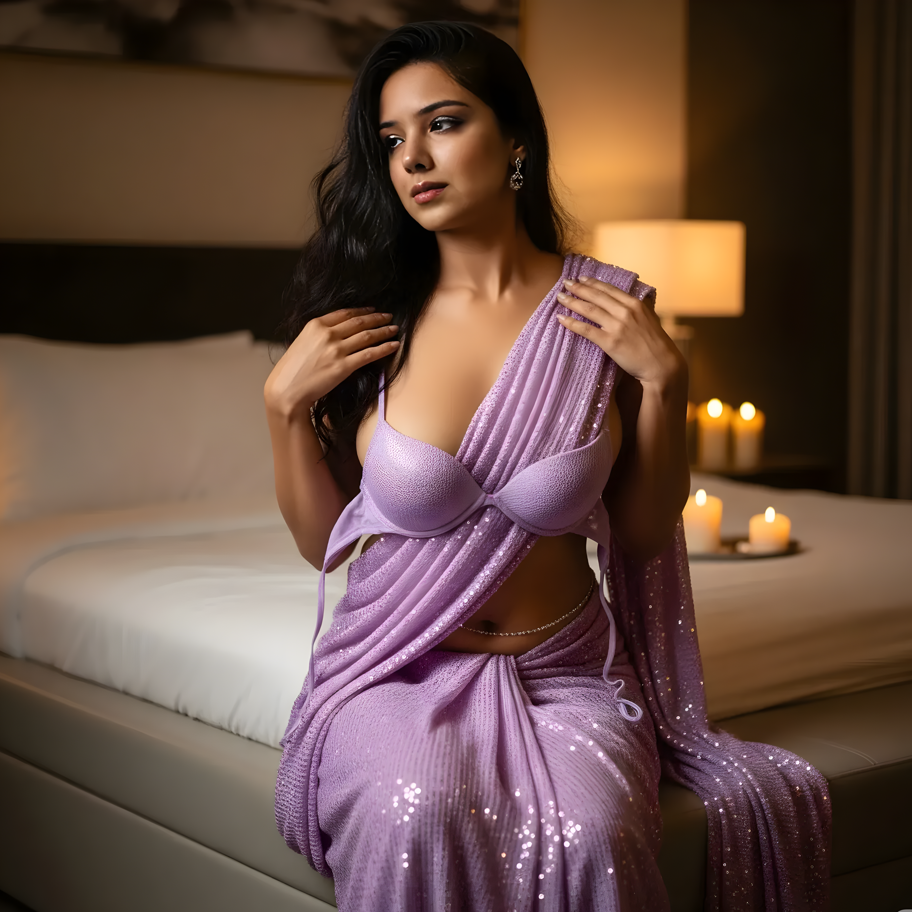Twilight Tease Sequin After Dark Saree