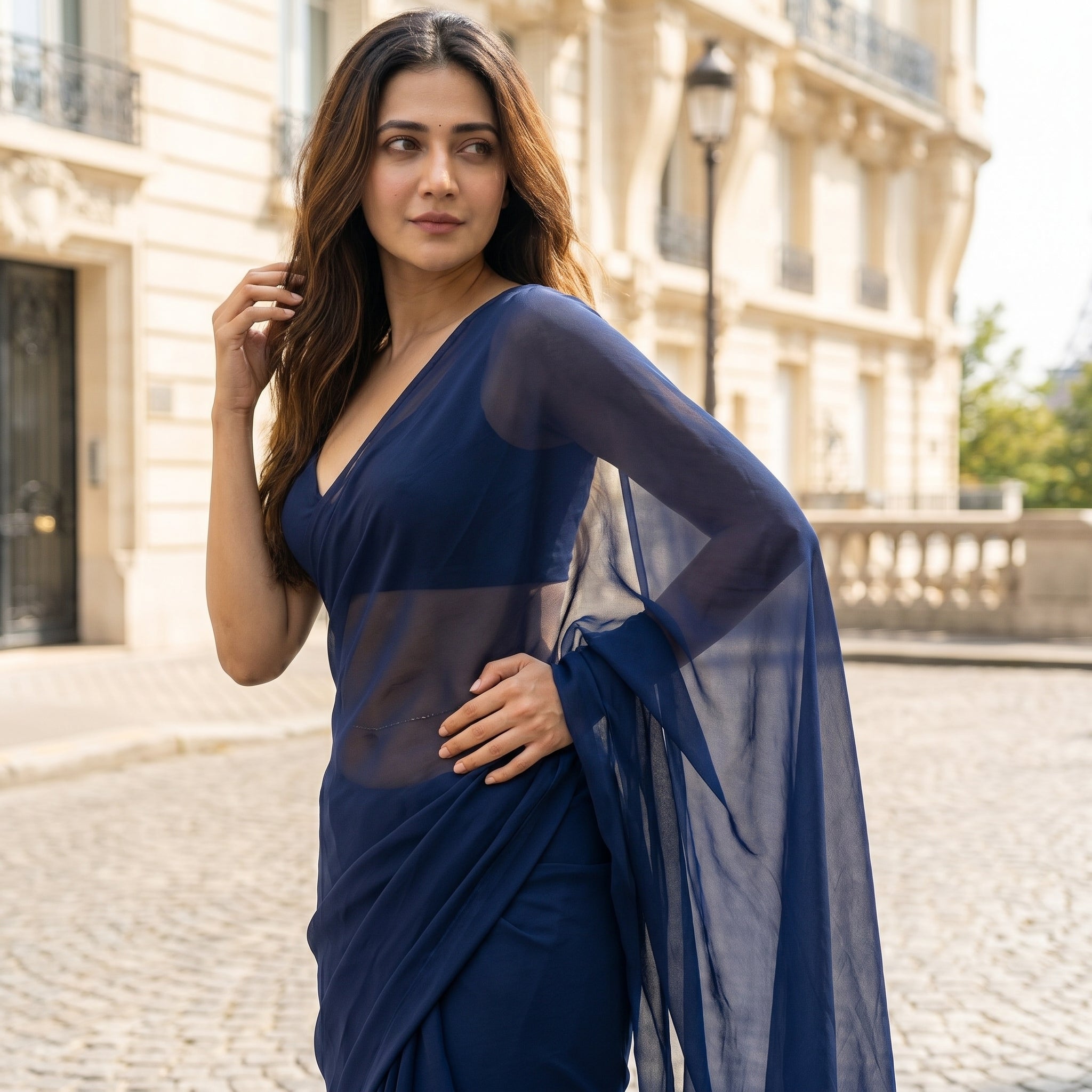 Bare Dusk Chiffon Saree