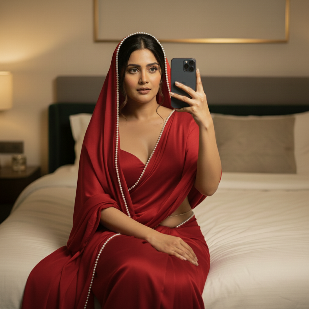 Pearl Crimson After Dark Saree