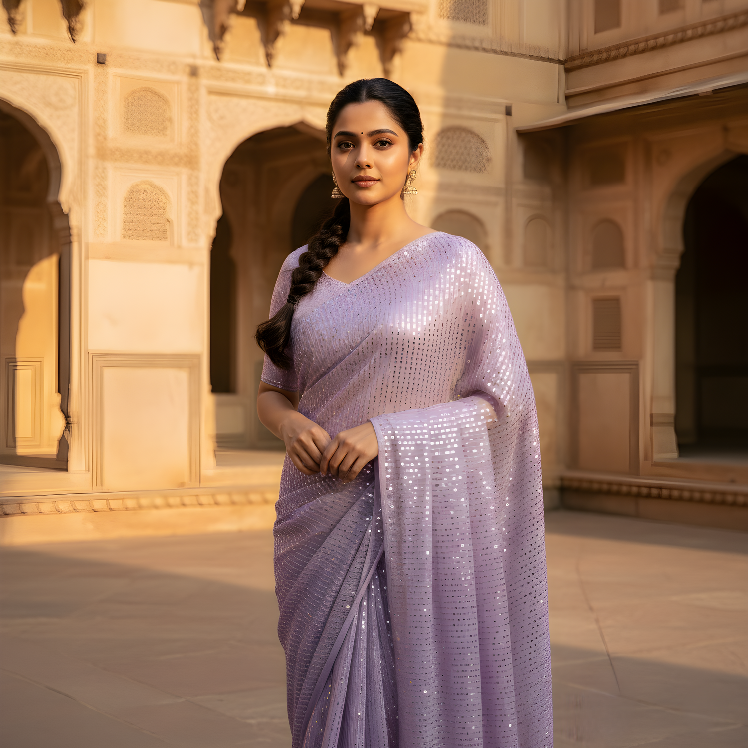 Twilight Tease Sequin After Dark Saree