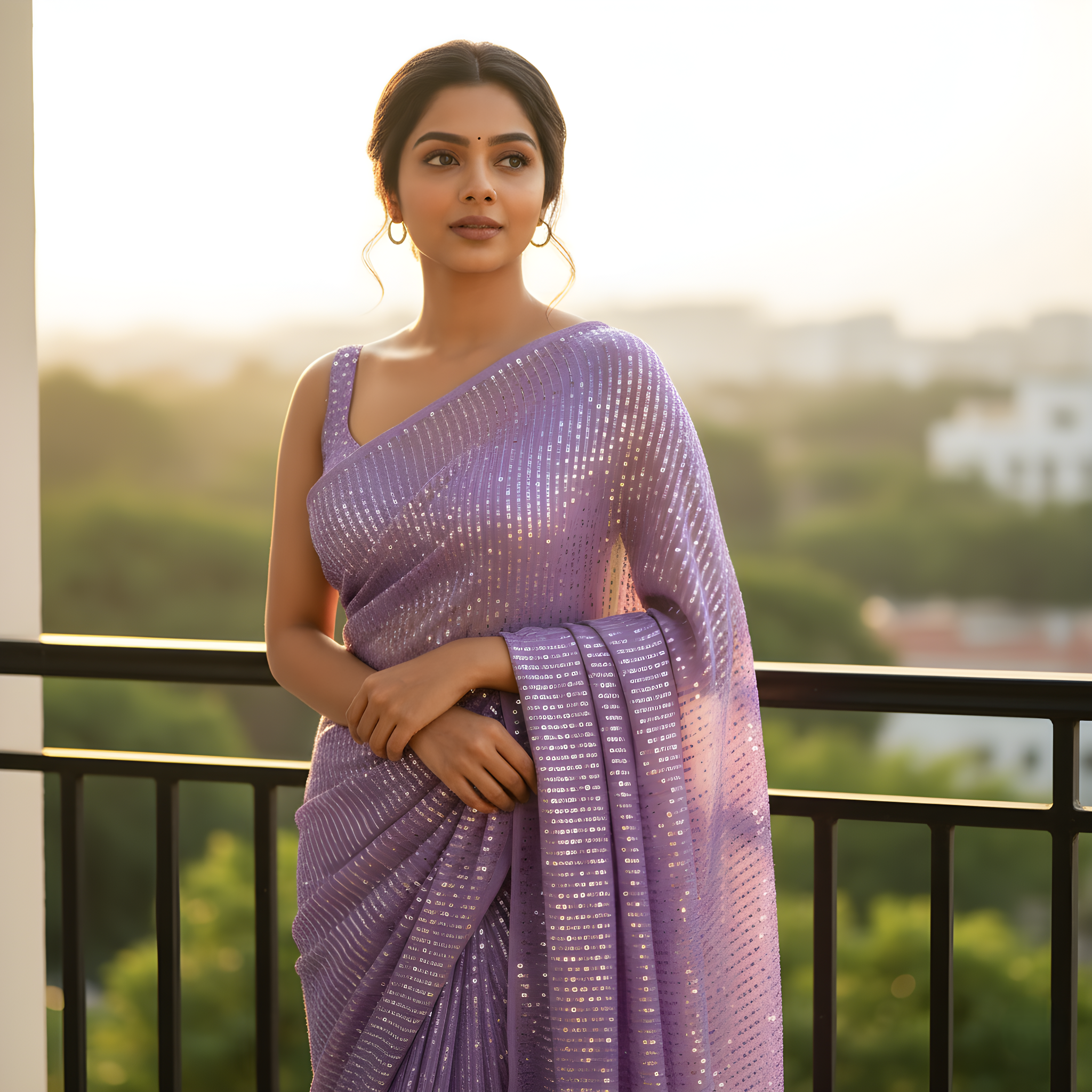 Twilight Tease Sequin After Dark Saree