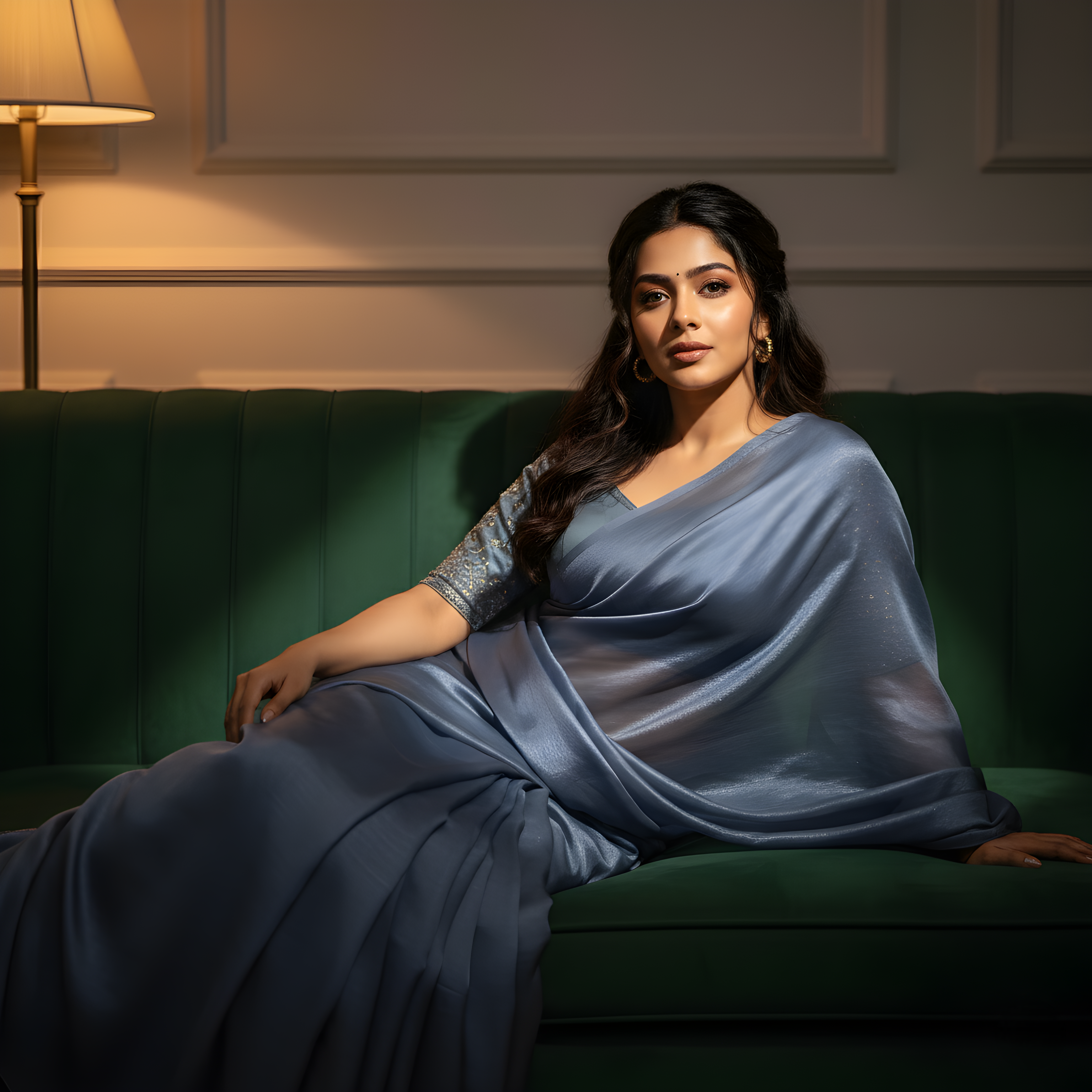 Emerald Sheen After Dark Saree