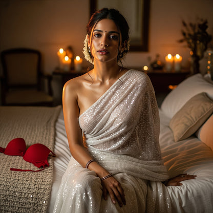 Whisper Sequin After Dark Saree