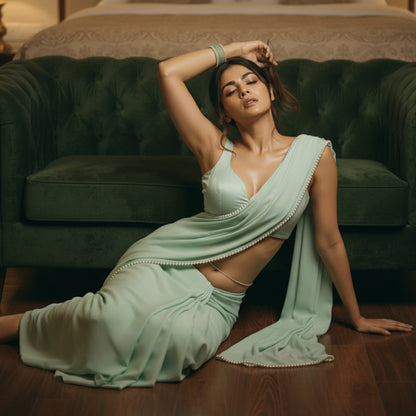Ethereal Pearl After Dark Saree