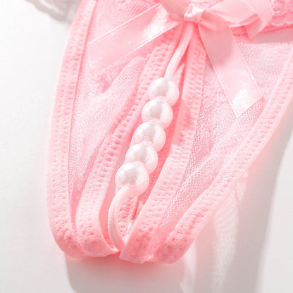 Lustrous Pearl-Accent Thong Authority of fashion