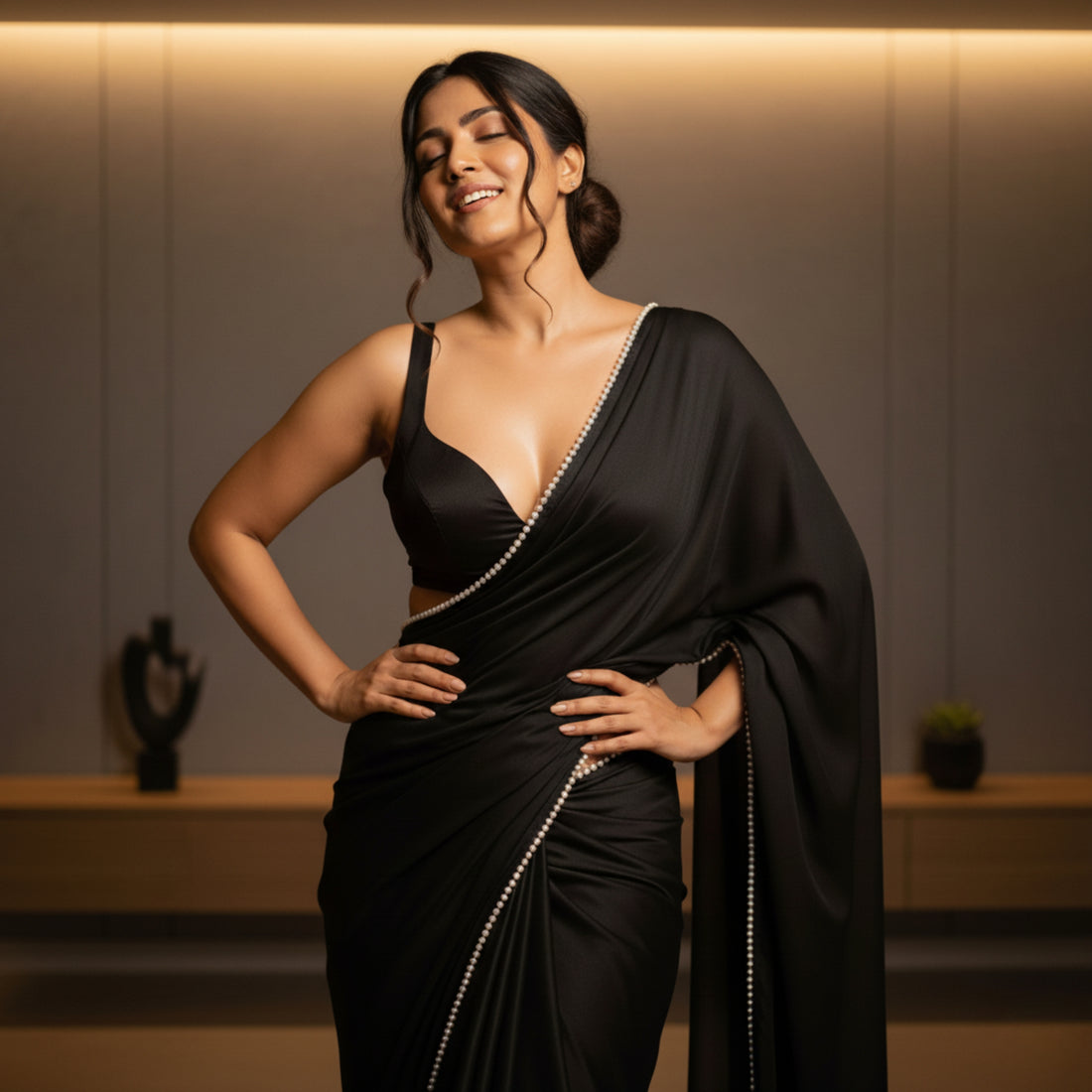 Midnight Pearl After Dark Saree