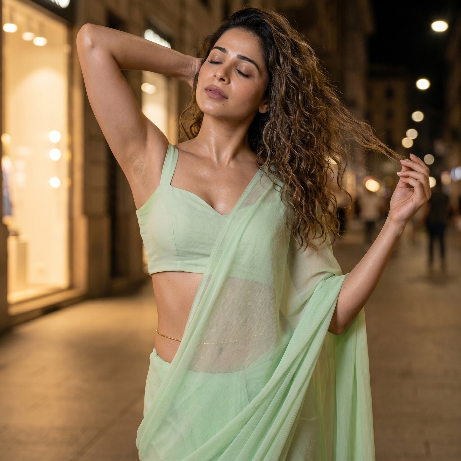 Celestial Mist Chiffon Saree