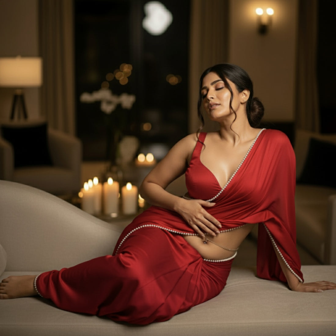 Pearl Crimson After Dark Saree