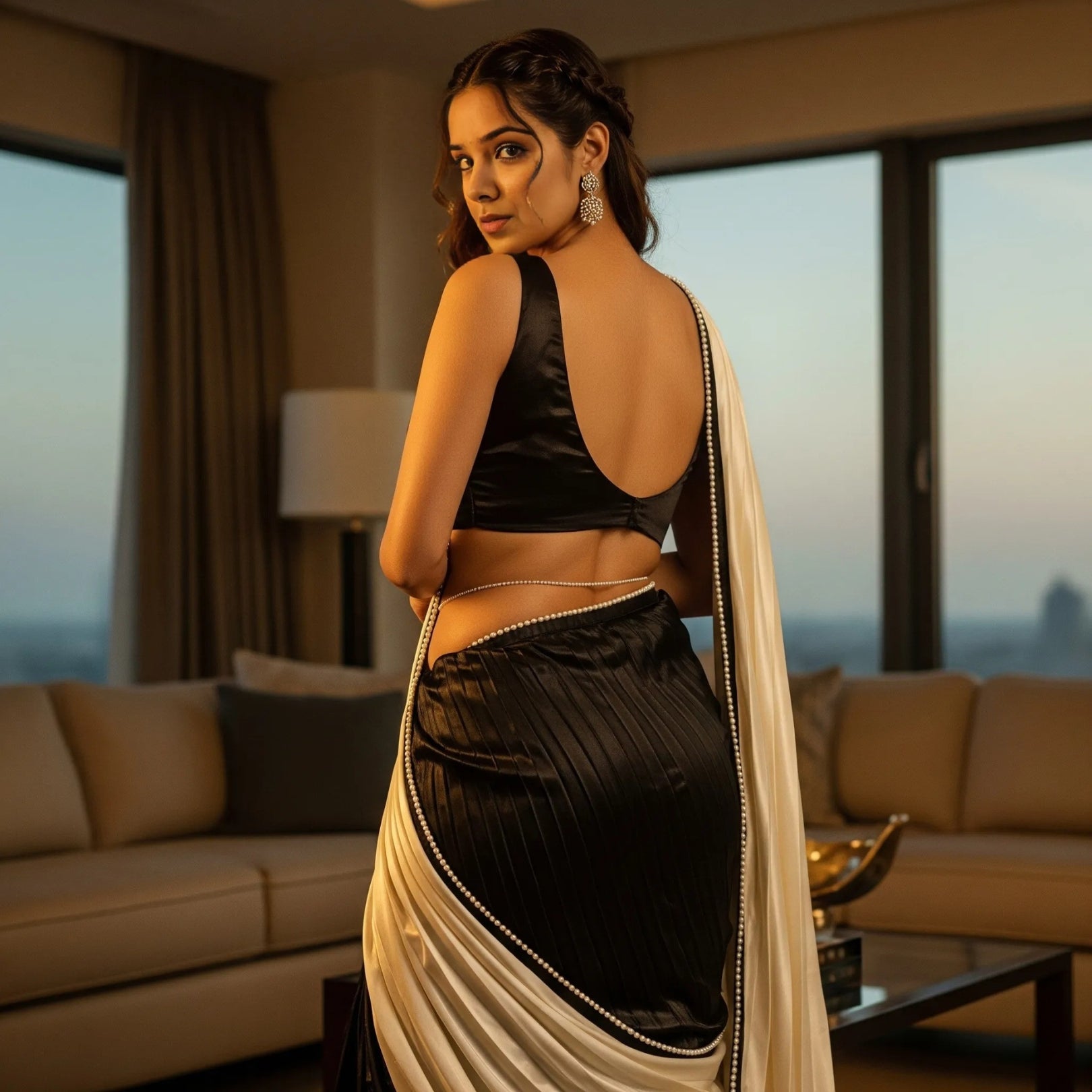Pearl Black Dual-Tone After Dark Saree