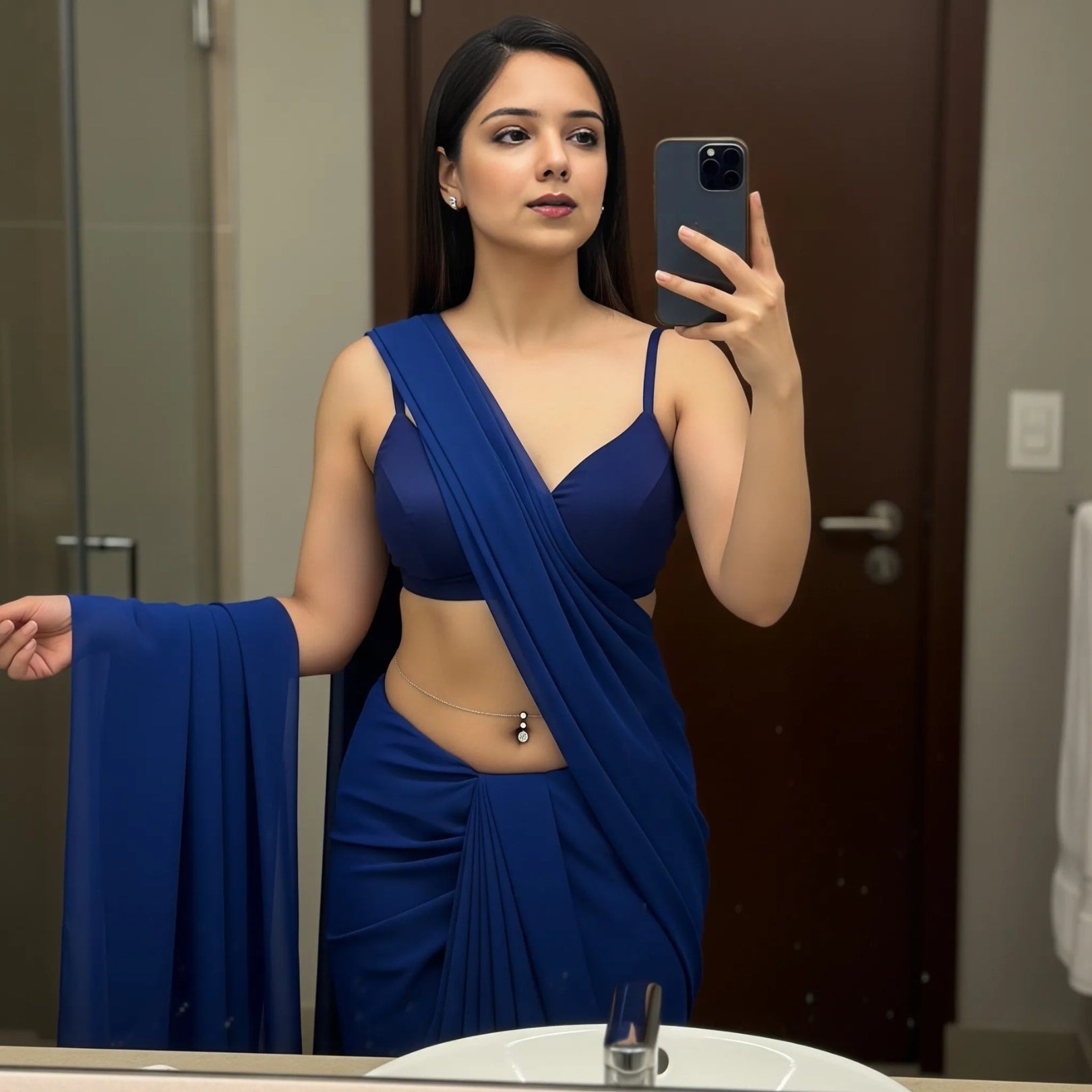Bare Blush After Dark Saree