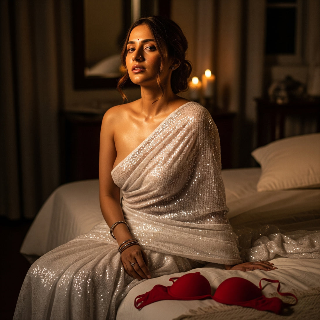 Whisper Sequin After Dark Saree