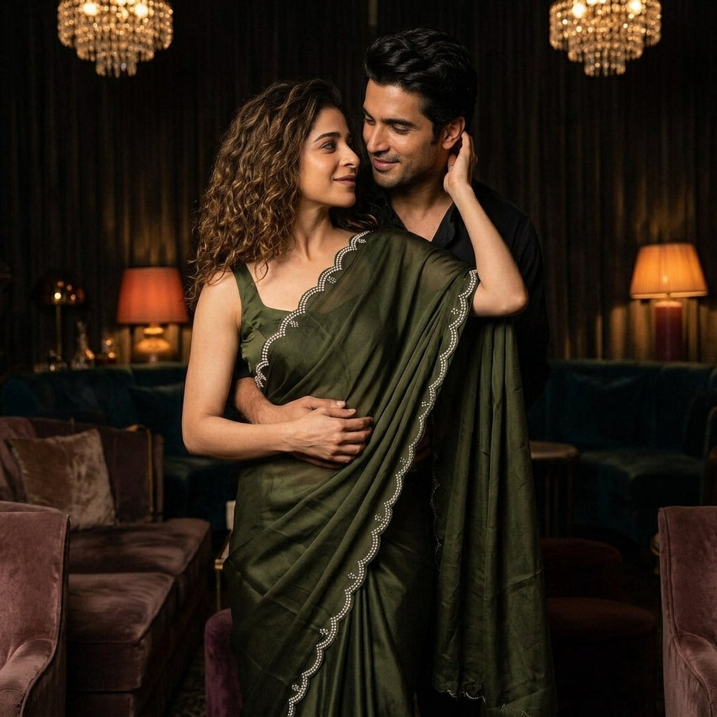 Verdant Grace After Dark Saree