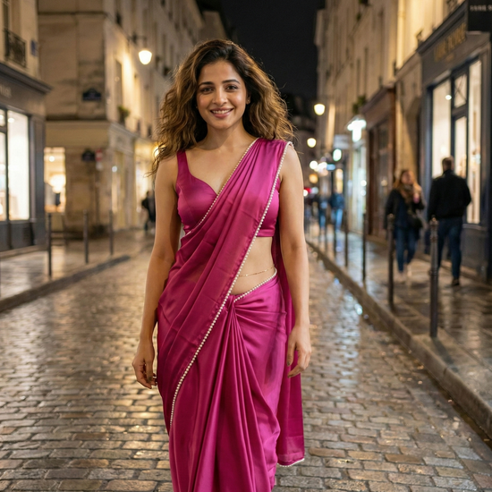 Pearl Desire saree gift idea – bold dark pink pearl saree for birthday celebrations and gifting
