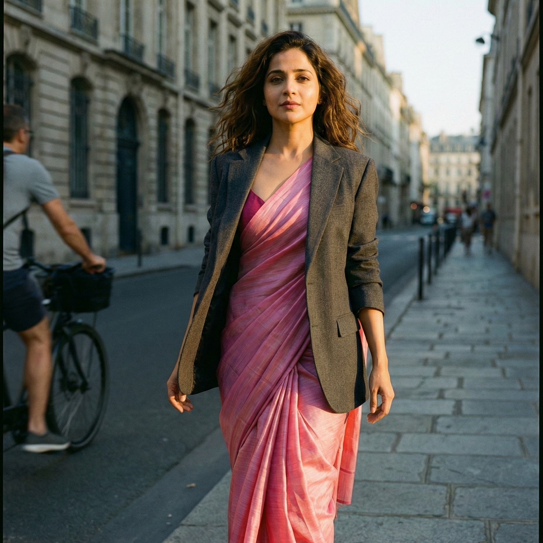 Molten Muse Shimmer Chiffon Saree