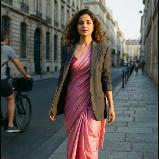 Molten Muse Shimmer Chiffon Saree
